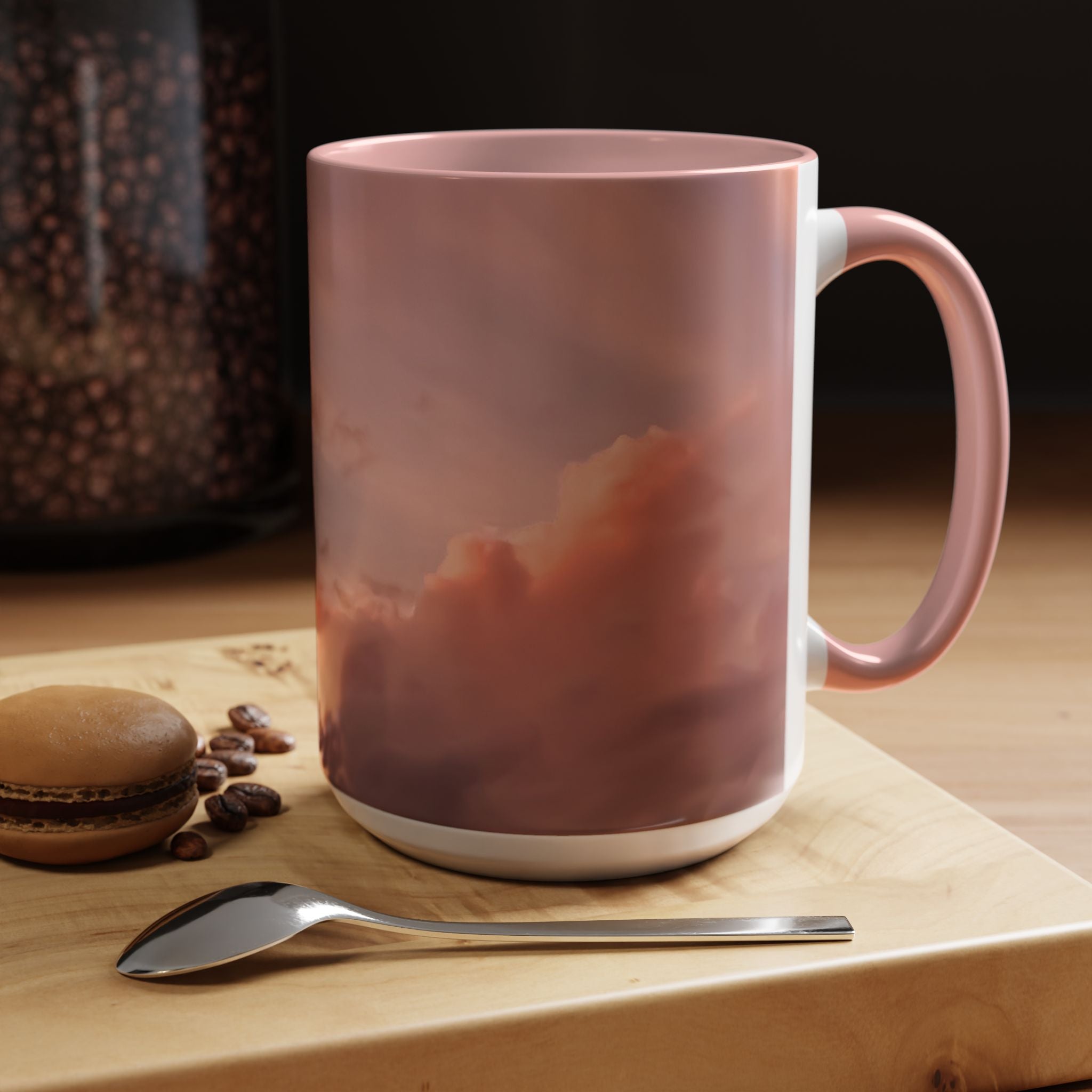 Love Connection . Sunset Sky Accent Coffee Mug - Perfect for Cozy Mornings and Relaxing Evenings