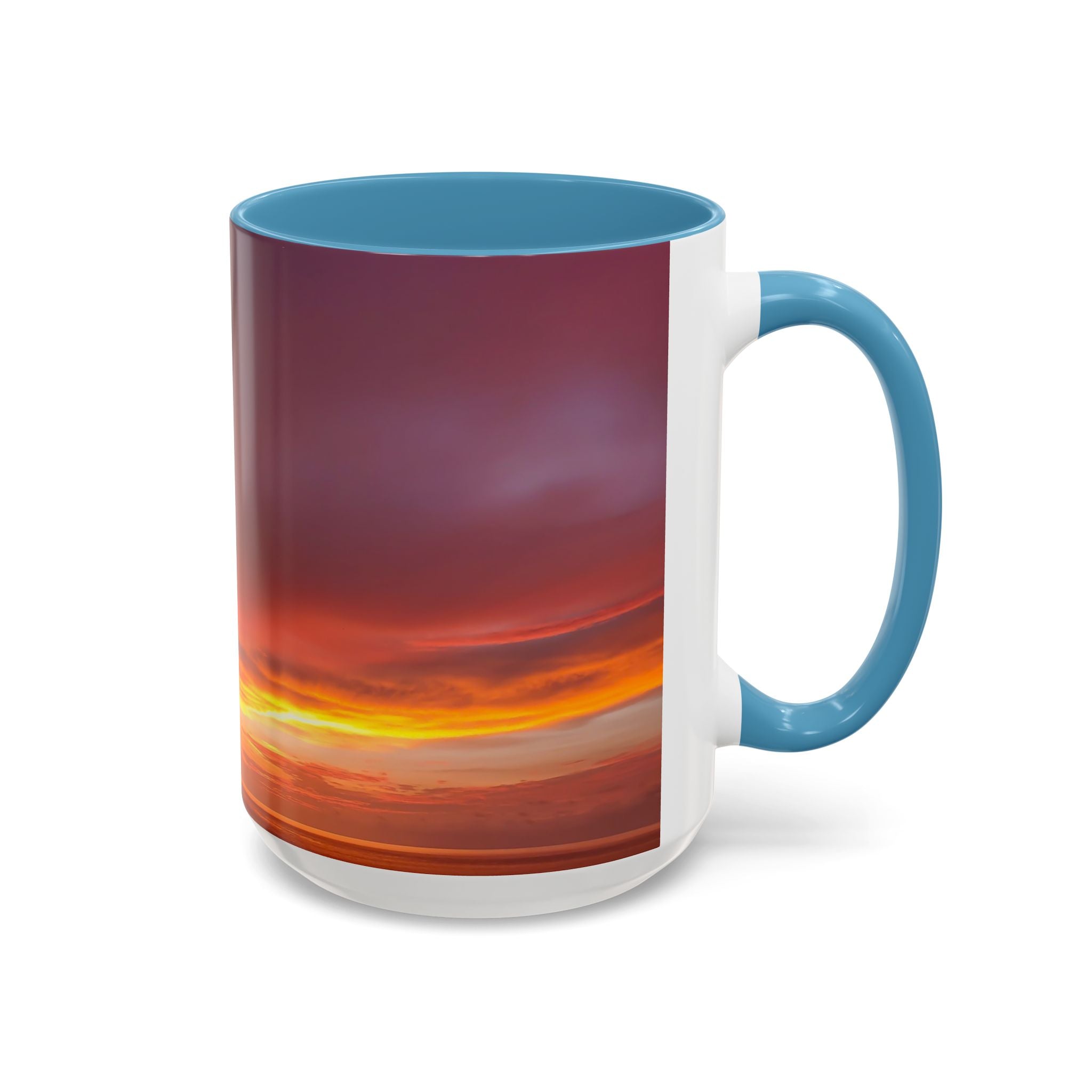 Love Alignment . Sunset Sky Accent Coffee Mug - Perfect for Cozy Mornings and Relaxing Evenings