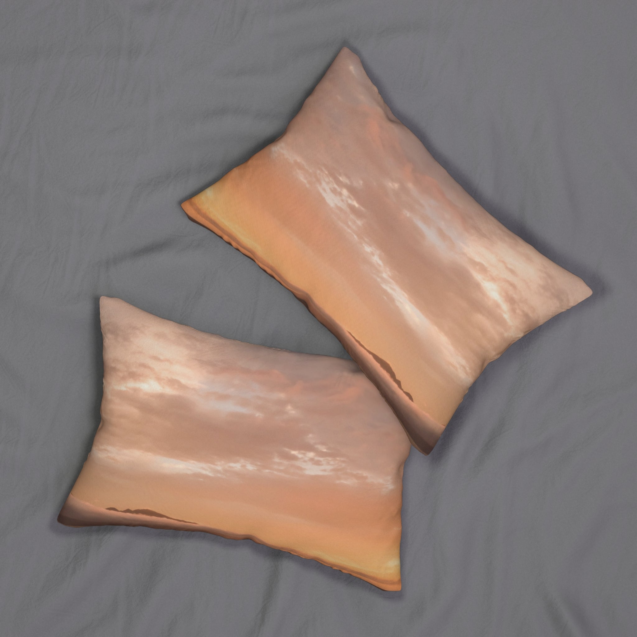 Wisdom Embodiment - Sunset Serenity Lumbar Pillow - Cozy Home Decor for Relaxation