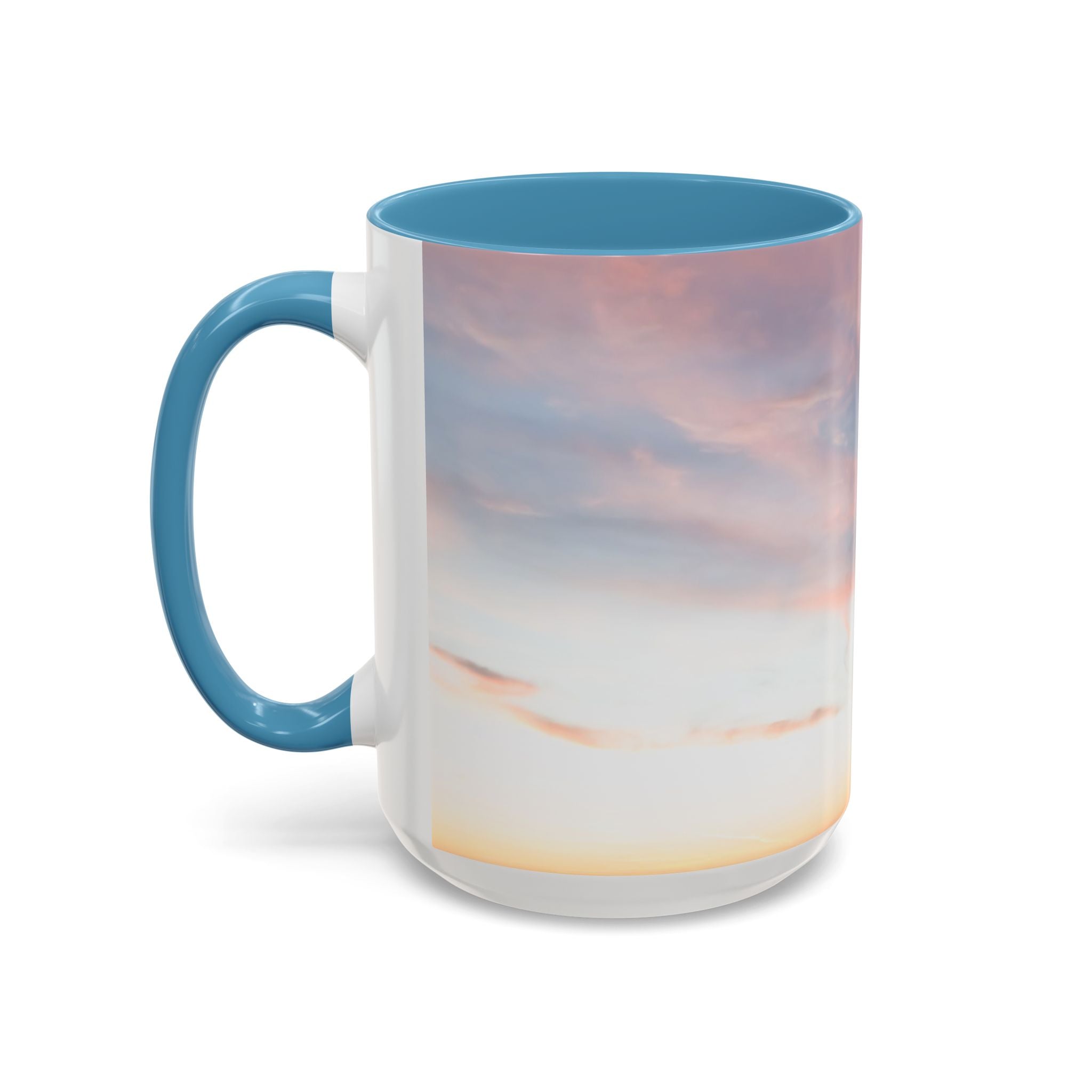 Love Manifestation . Sunset Sky Accent Coffee Mug - Perfect for Morning Rituals, Gift for Coffee Lovers, Home Decor, Office Mugs, Relaxation