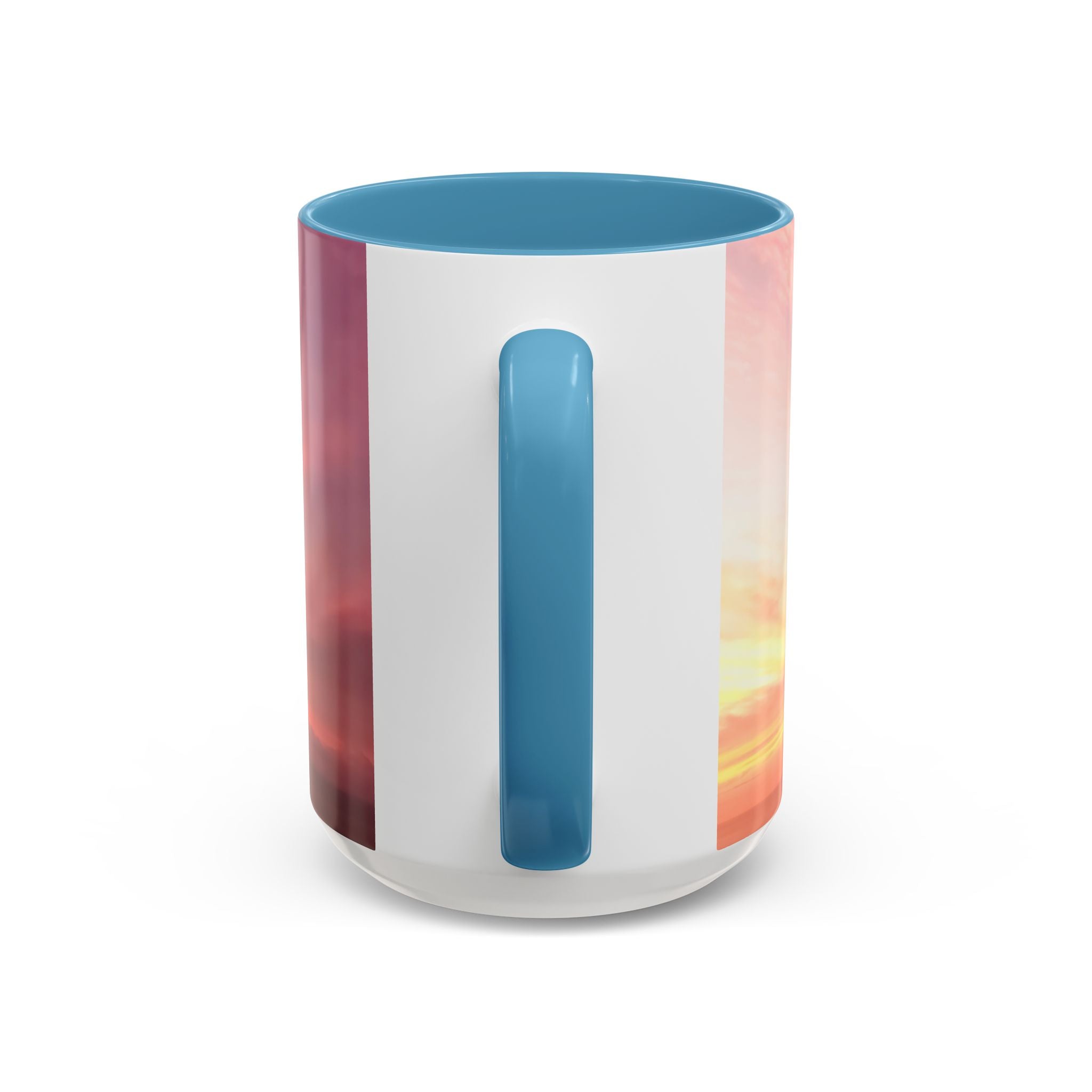Love Embodiment . Sunset Sky Accent Coffee Mug - Perfect for Cozy Mornings and Relaxing Evenings