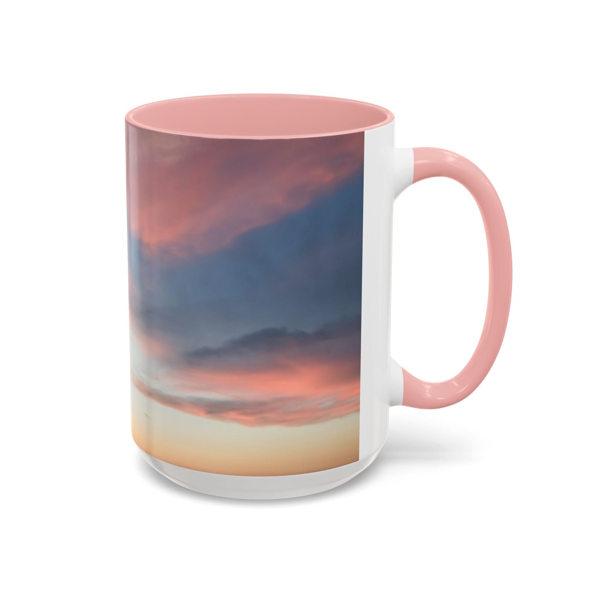 Love Manifestation . Sunset Sky Accent Coffee Mug - Perfect for Morning Rituals, Gift for Coffee Lovers, Home Decor, Office Mugs, Relaxation