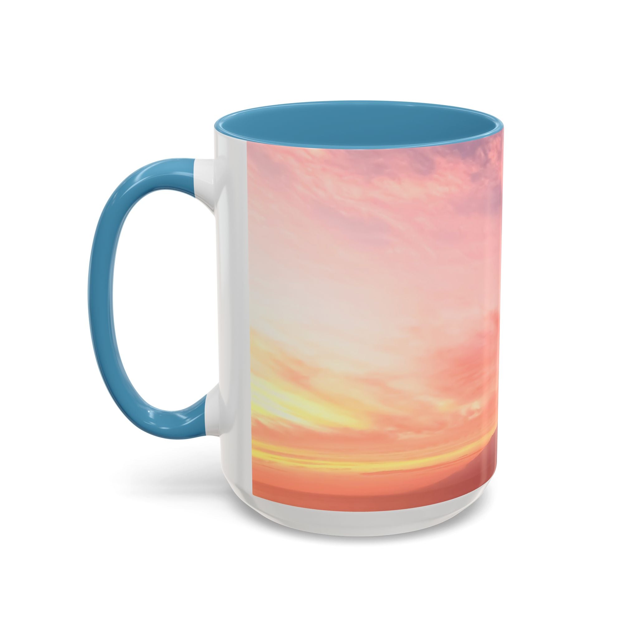 Love Embodiment . Sunset Sky Accent Coffee Mug - Perfect for Cozy Mornings and Relaxing Evenings