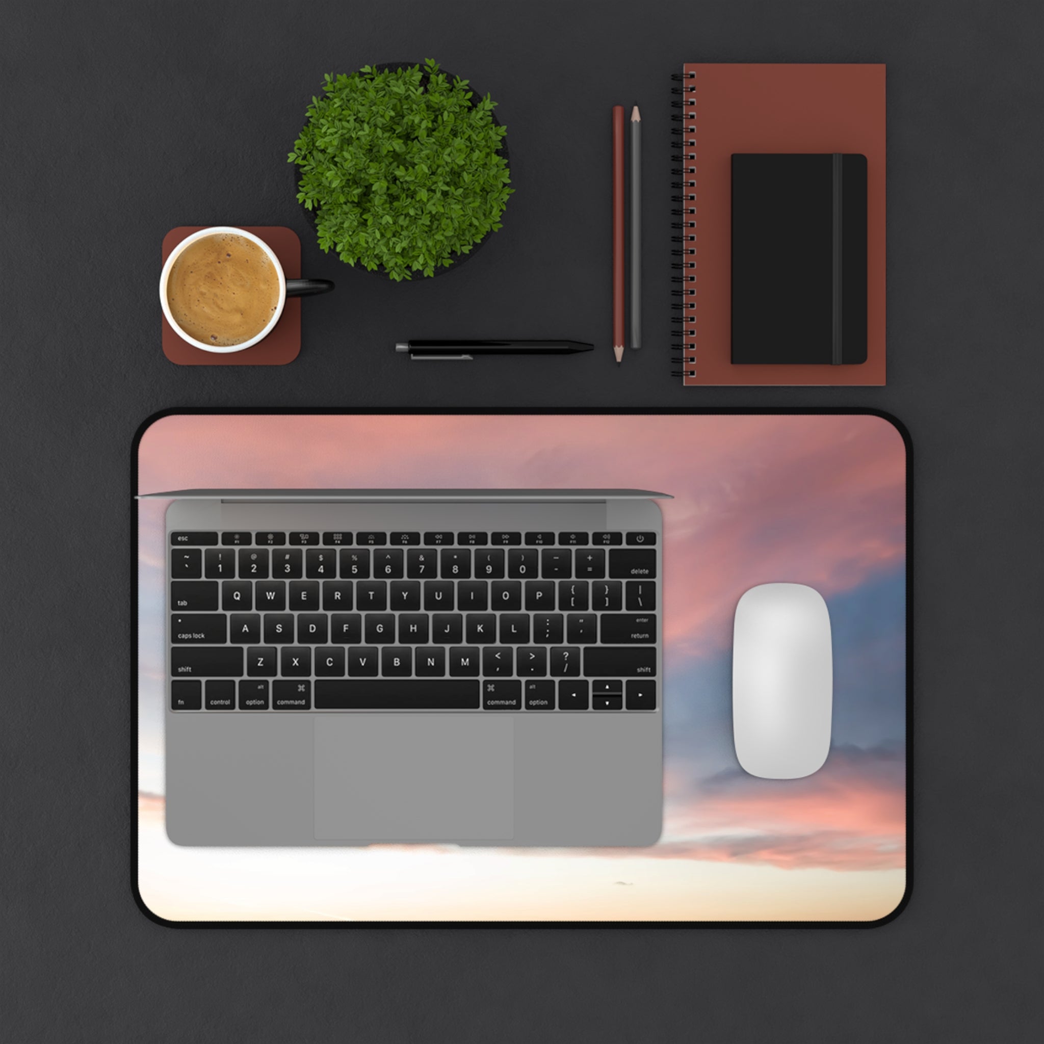 Love Manifestation - Pastel Skyline Desk Mat - Elegant and Inspirational Desk Accessory