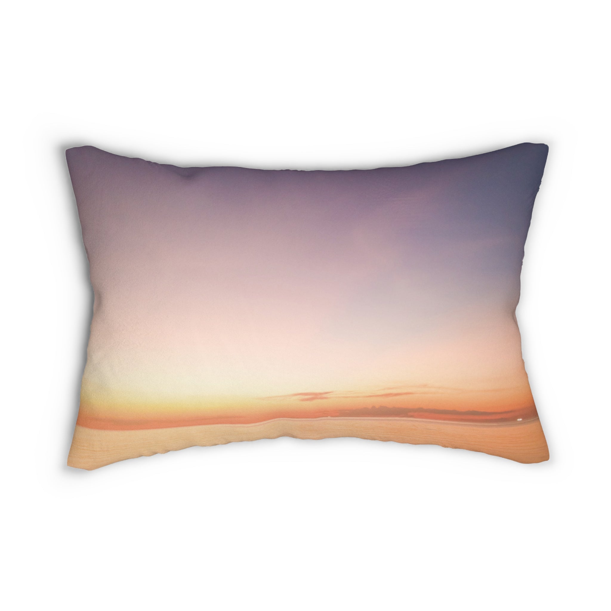 Wisdom Manifestation - Sunset Serenity Lumbar Pillow - Cozy Home Decor for Relaxation