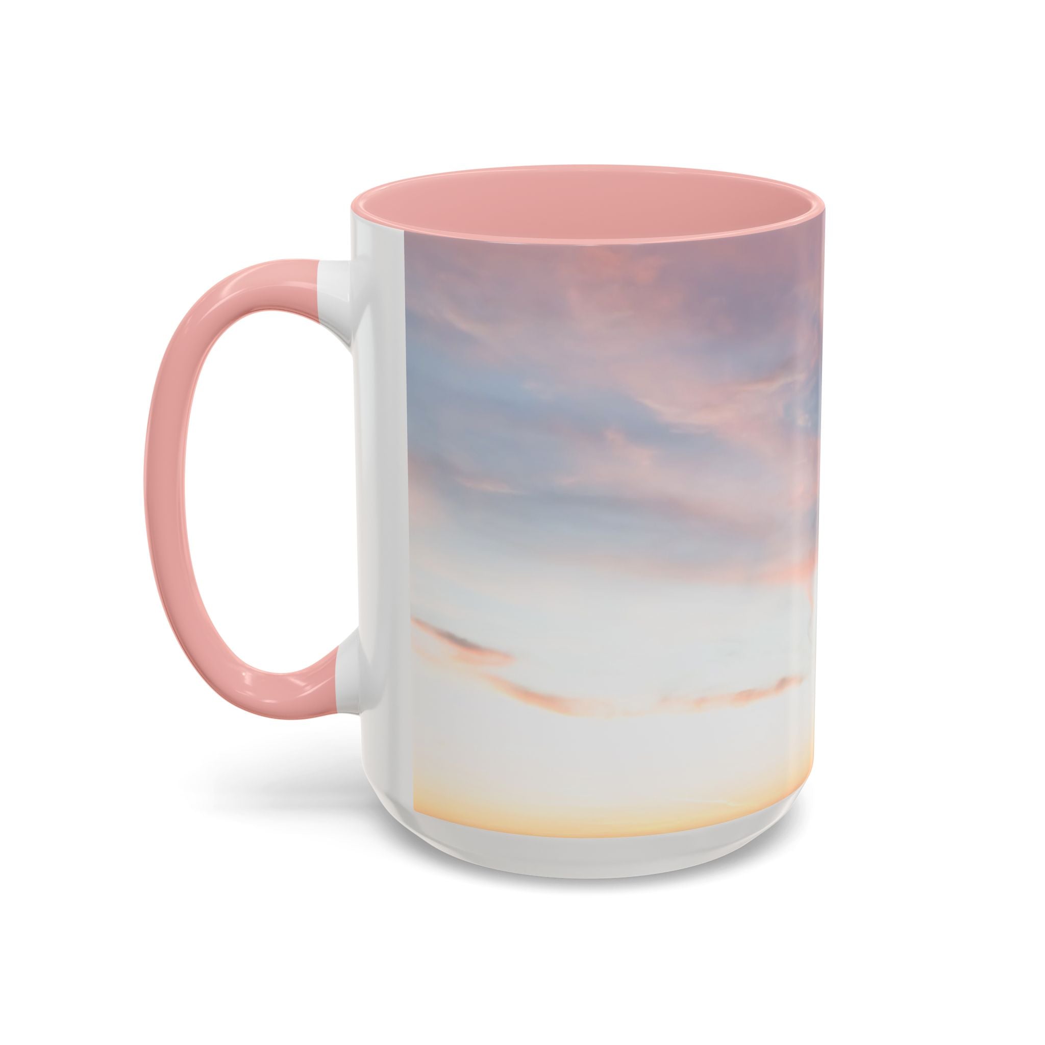 Love Manifestation . Sunset Sky Accent Coffee Mug - Perfect for Morning Rituals, Gift for Coffee Lovers, Home Decor, Office Mugs, Relaxation