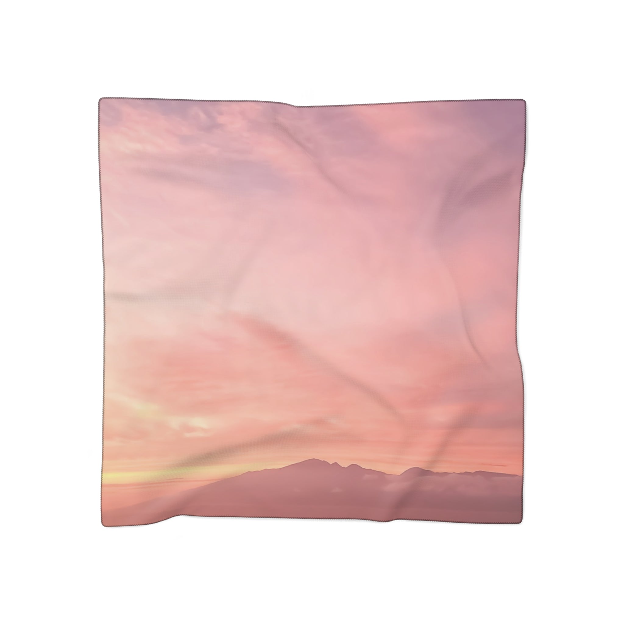 Love Embodiment . Horizon Scarf — Pink Gradient Silk-Look Square Scarf