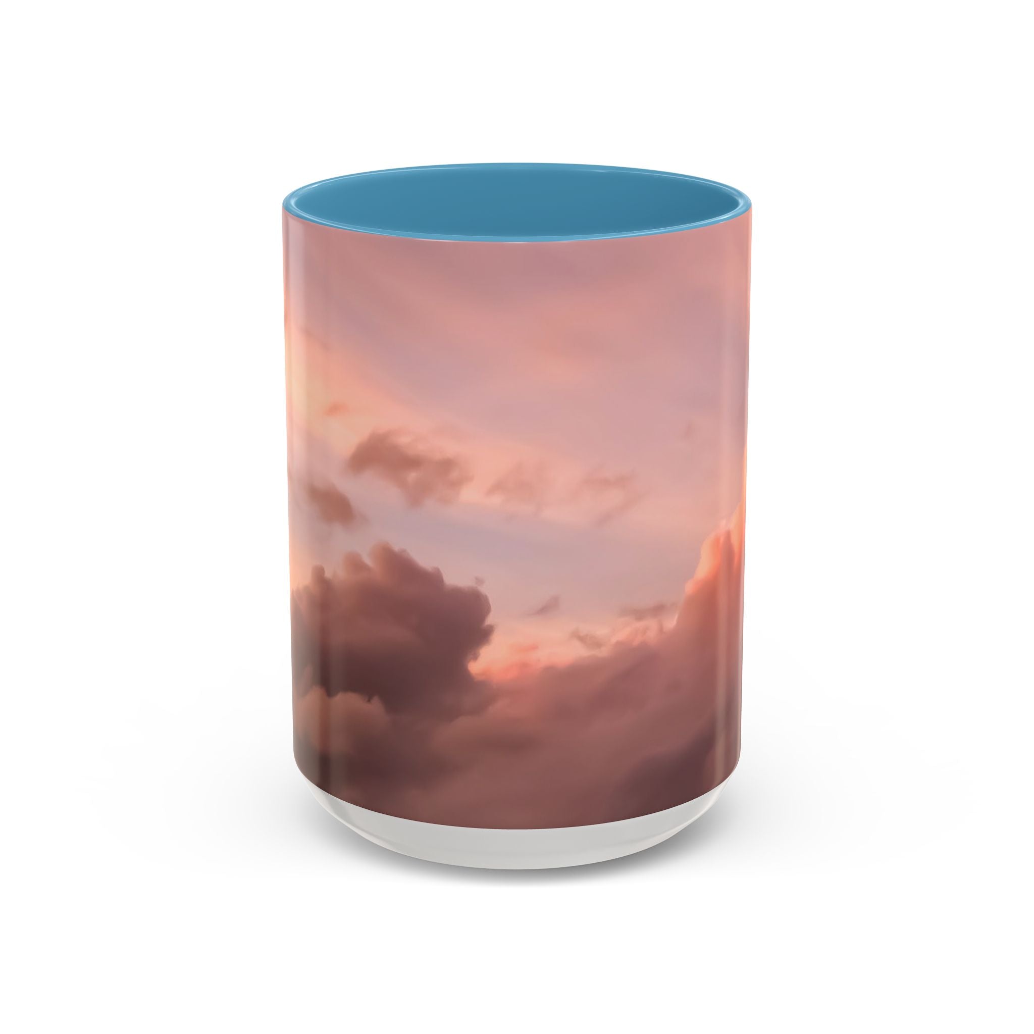 Love Connection . Sunset Sky Accent Coffee Mug - Perfect for Cozy Mornings and Relaxing Evenings