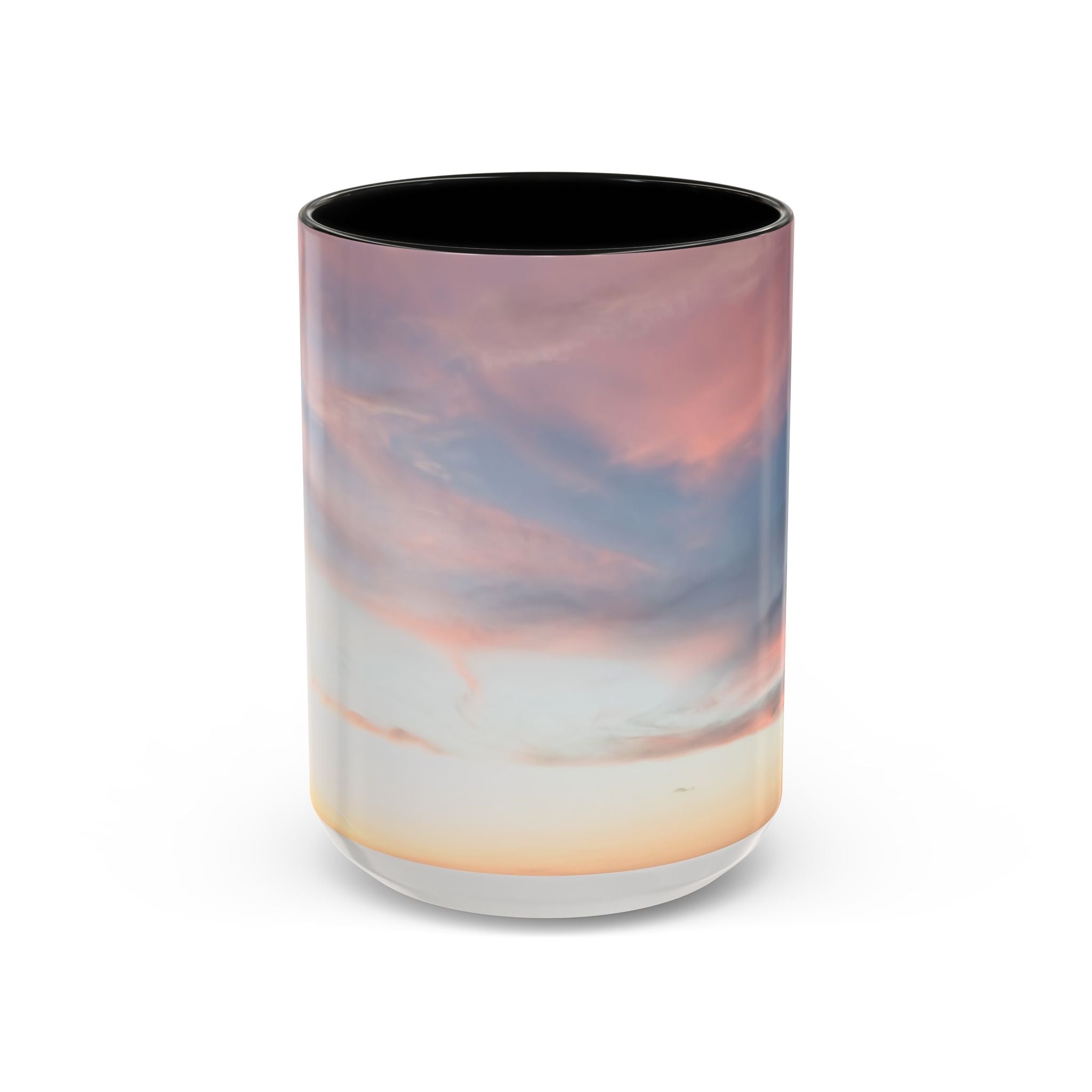 Love Manifestation . Sunset Sky Accent Coffee Mug - Perfect for Morning Rituals, Gift for Coffee Lovers, Home Decor, Office Mugs, Relaxation