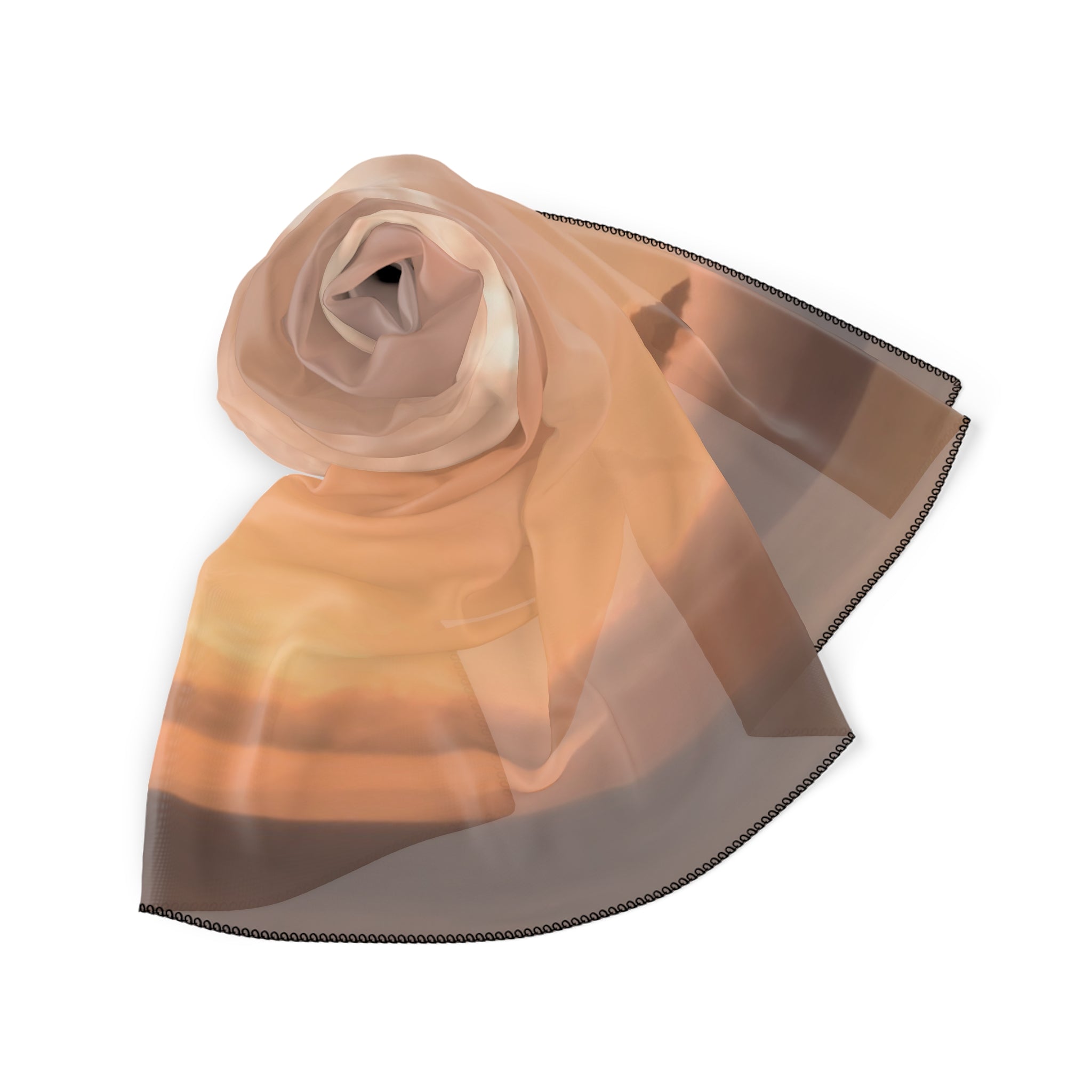 Wisdom Embodiment . Horizon Scarf — Pink Gradient Silk-Look Square Scarf