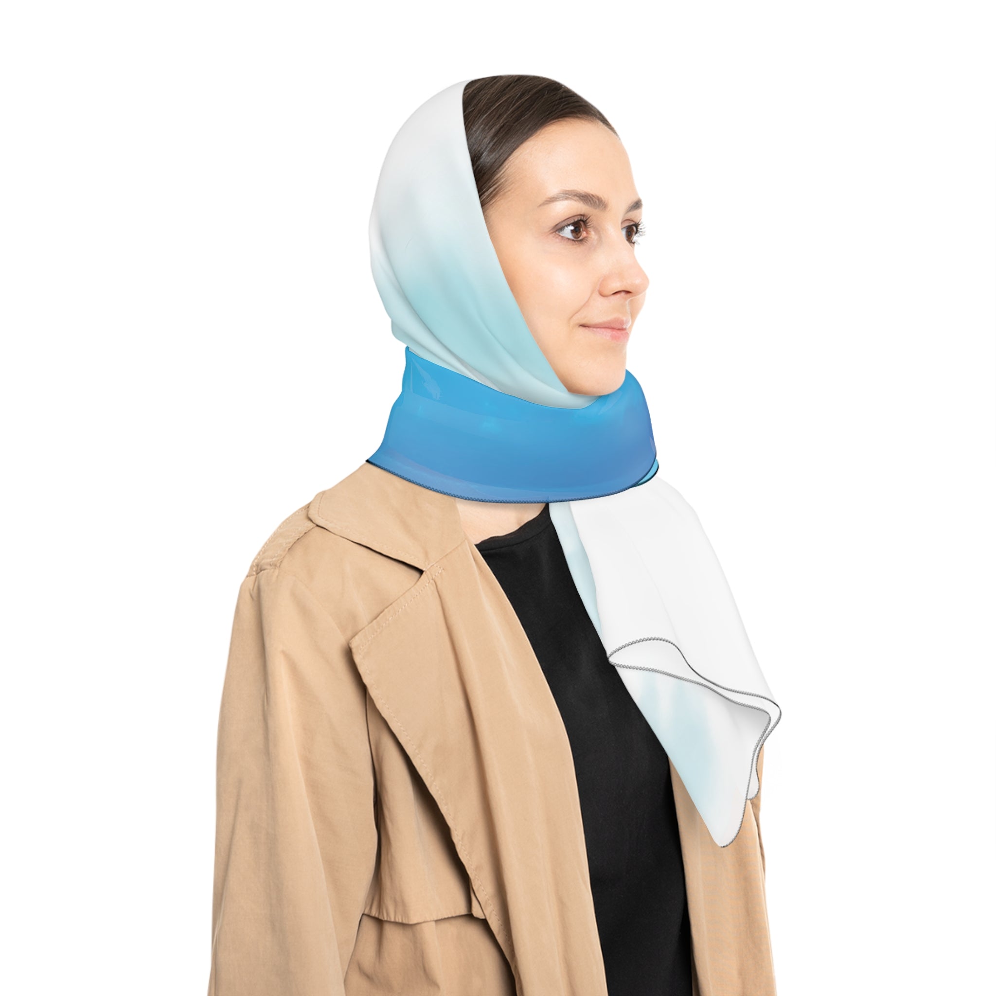 Power Embodiment . Horizon Scarf — Pink Gradient Silk-Look Square Scarf