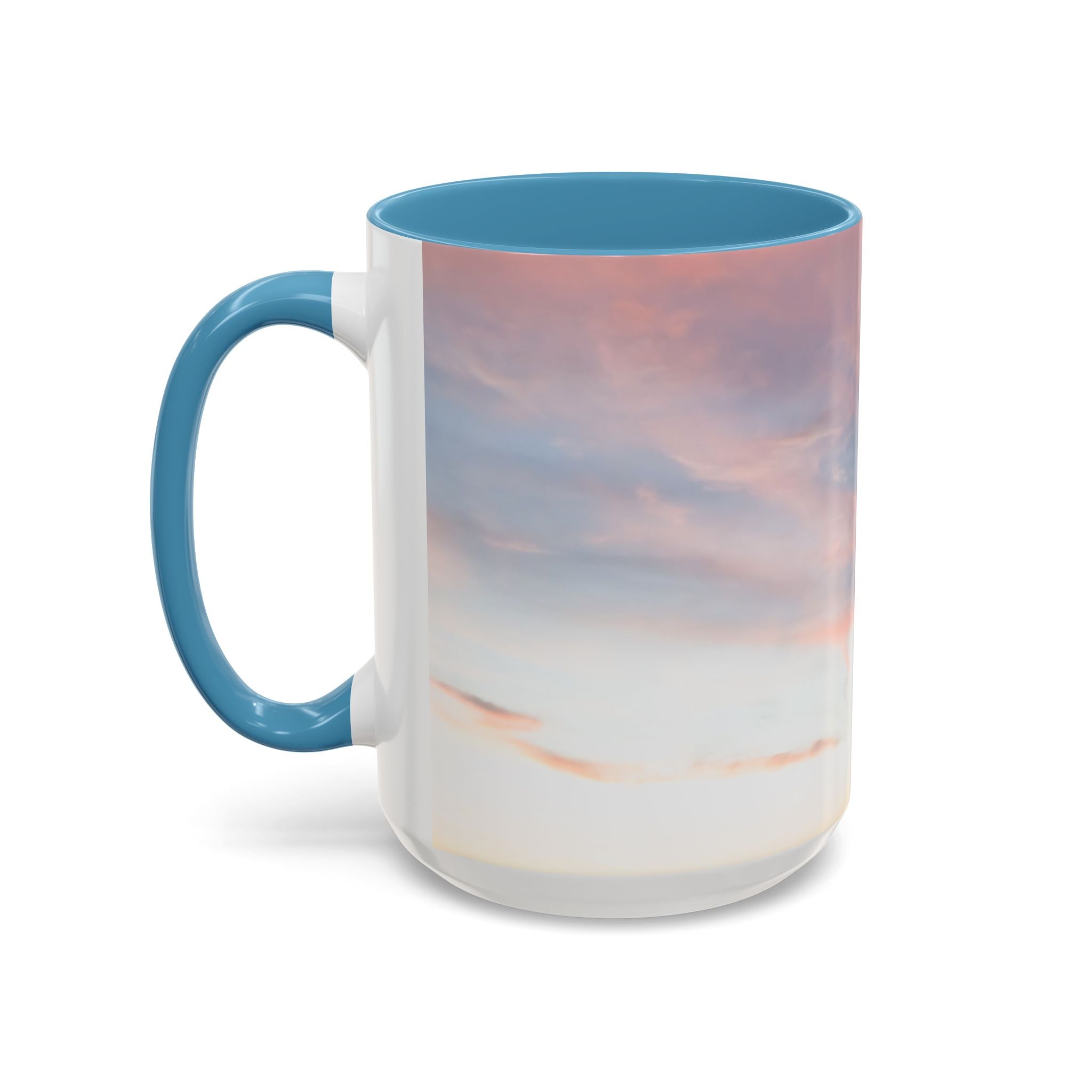 Love Manifestation . Sunset Sky Accent Coffee Mug - Perfect for Cozy Mornings and Relaxing Evenings