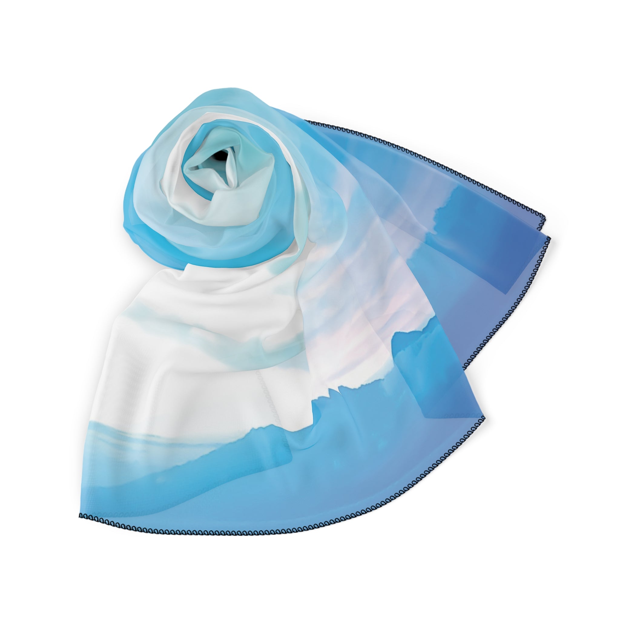 Power Embodiment . Horizon Scarf — Pink Gradient Silk-Look Square Scarf