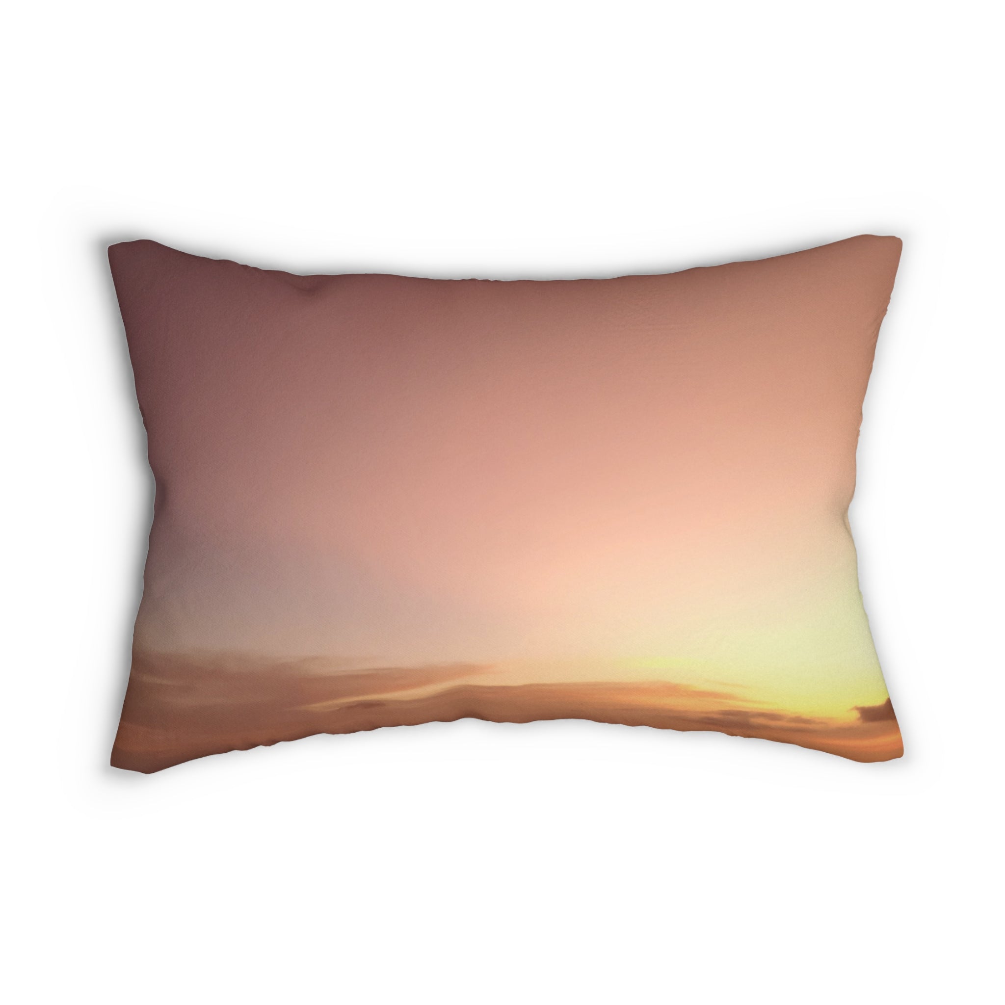 Wisdom Awakening - Sunset Serenity Lumbar Pillow - Cozy Home Decor for Relaxation