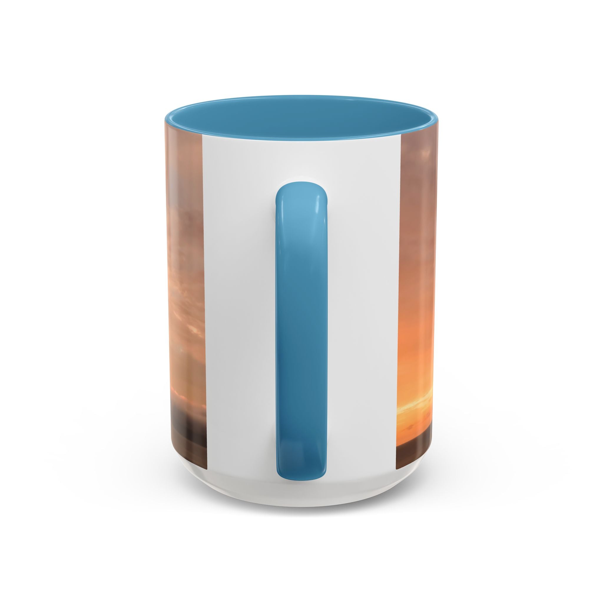 Wisdom Embodiment . Sunset Sky Accent Coffee Mug - Perfect for Cozy Mornings and Relaxing Evenings