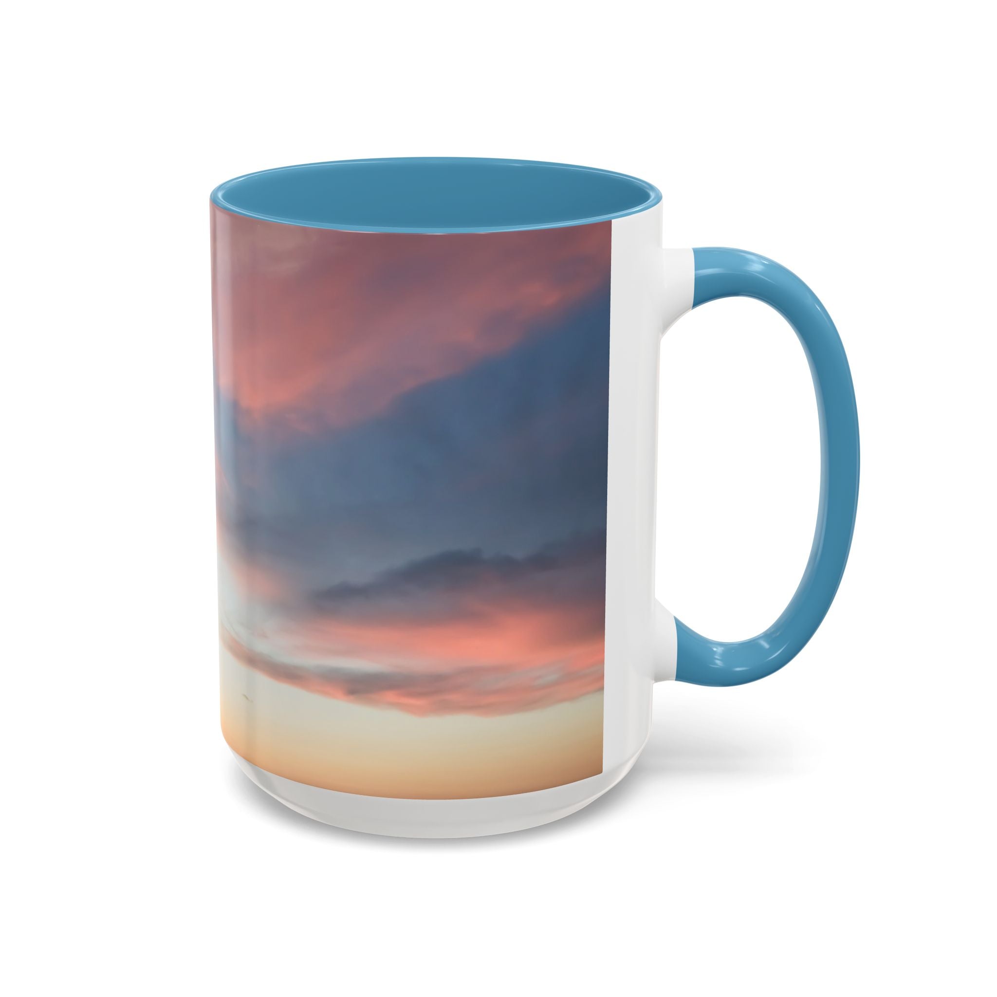 Love Manifestation . Sunset Sky Accent Coffee Mug - Perfect for Morning Rituals, Gift for Coffee Lovers, Home Decor, Office Mugs, Relaxation