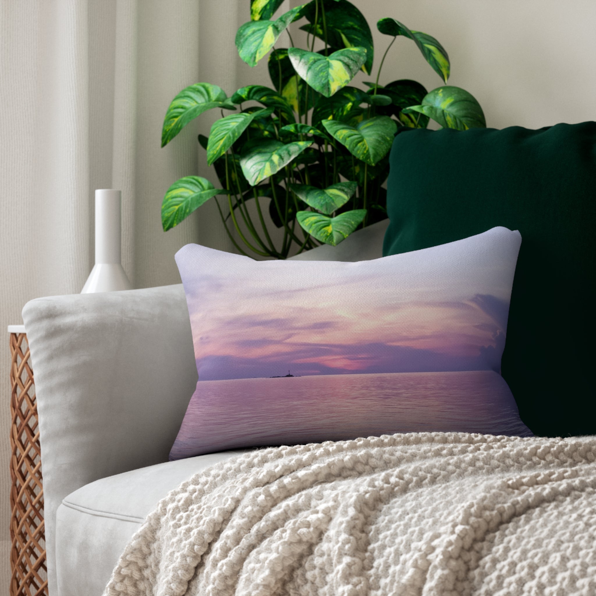 Power Connection - Serene Blue Sky Lumbar Pillow