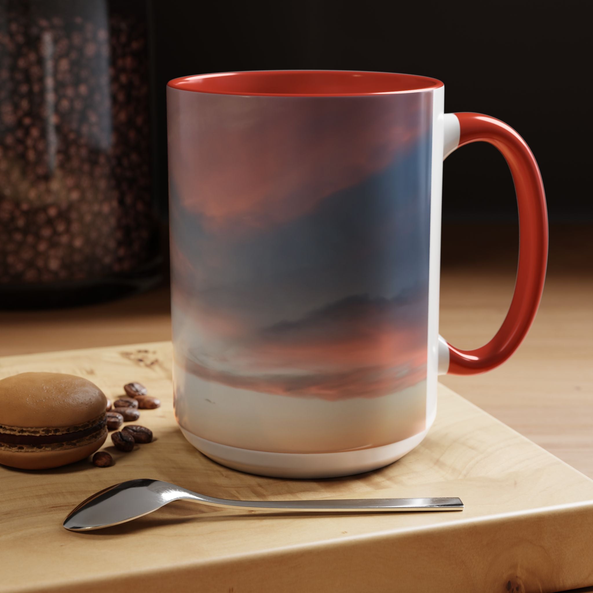 Love Manifestation . Sunset Sky Accent Coffee Mug - Perfect for Morning Rituals, Gift for Coffee Lovers, Home Decor, Office Mugs, Relaxation