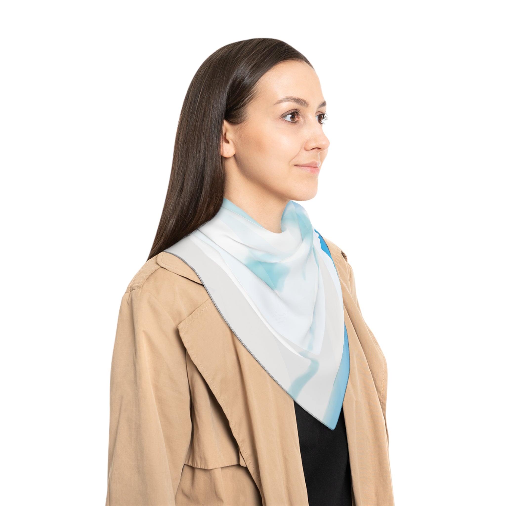 Power Embodiment . Horizon Scarf — Pink Gradient Silk-Look Square Scarf