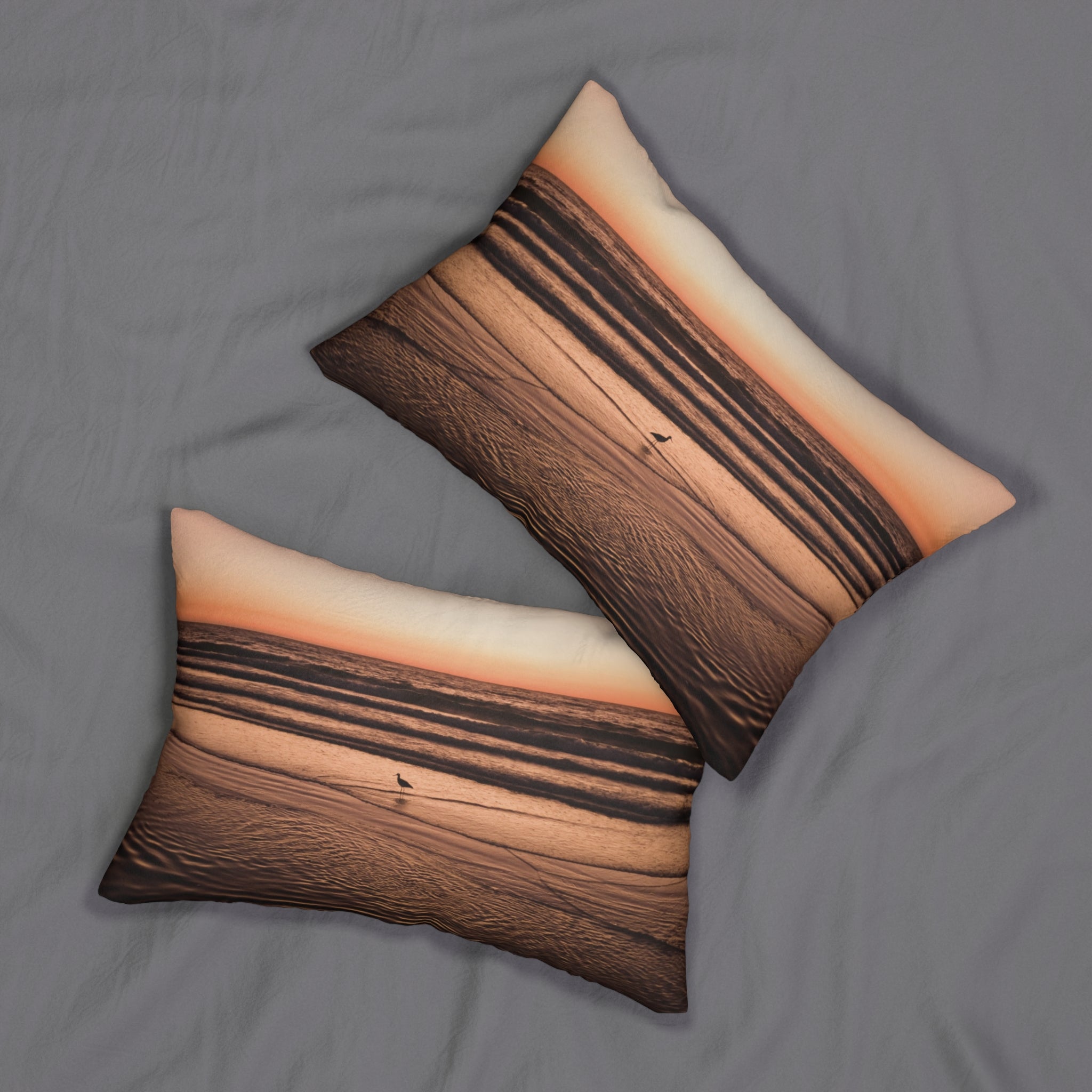 Wisdom Alignment - Sunset Serenity Lumbar Pillow - Cozy Home Decor for Relaxation