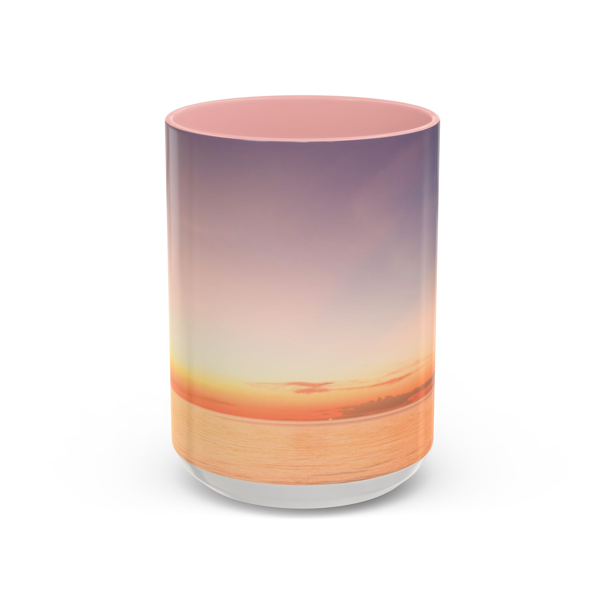 Wisdom Manfestation . Sunset Sky Accent Coffee Mug - Perfect for Cozy Mornings and Relaxing Evenings
