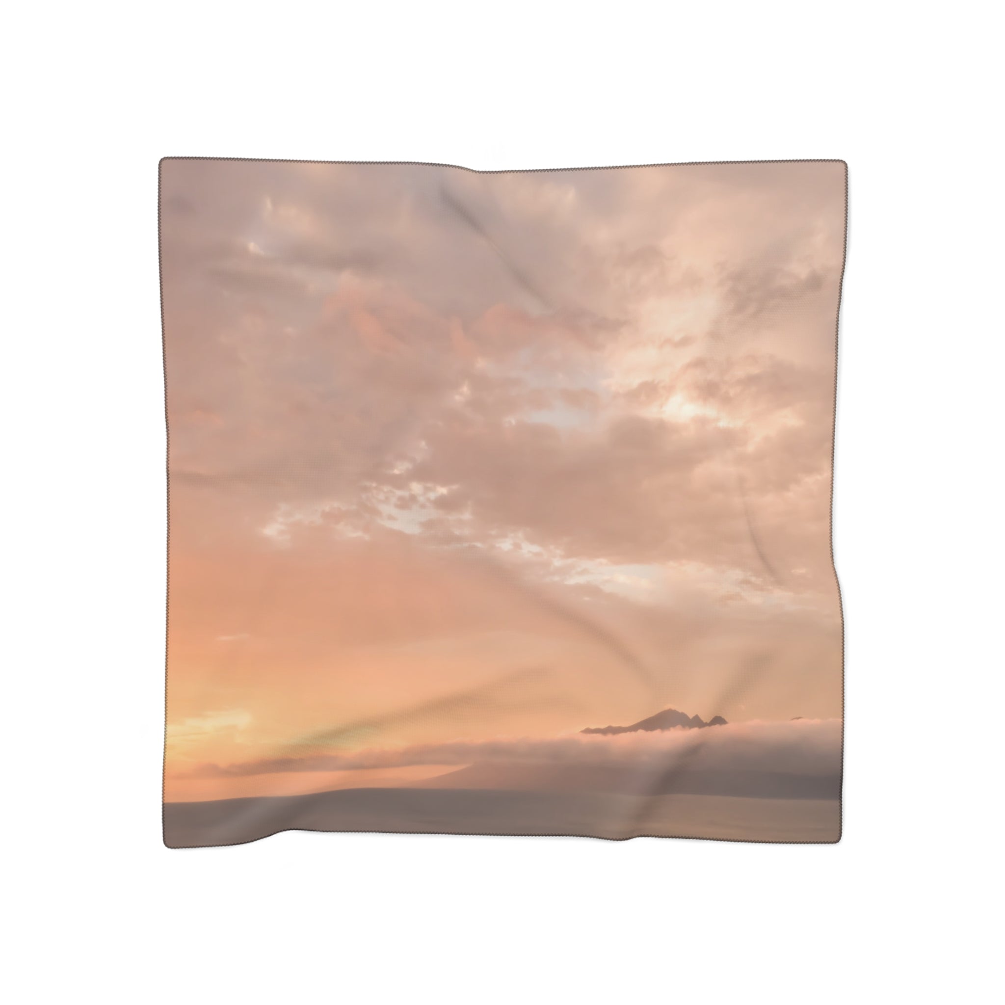 Wisdom Embodiment . Horizon Scarf — Pink Gradient Silk-Look Square Scarf