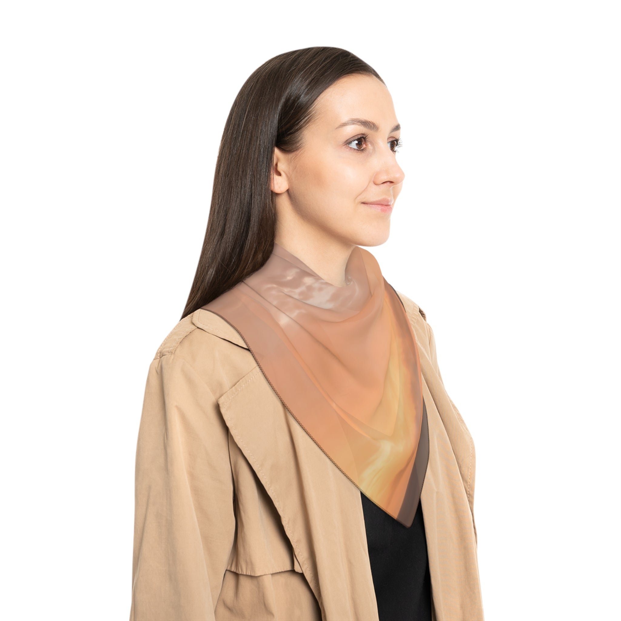Wisdom Embodiment . Horizon Scarf — Pink Gradient Silk-Look Square Scarf