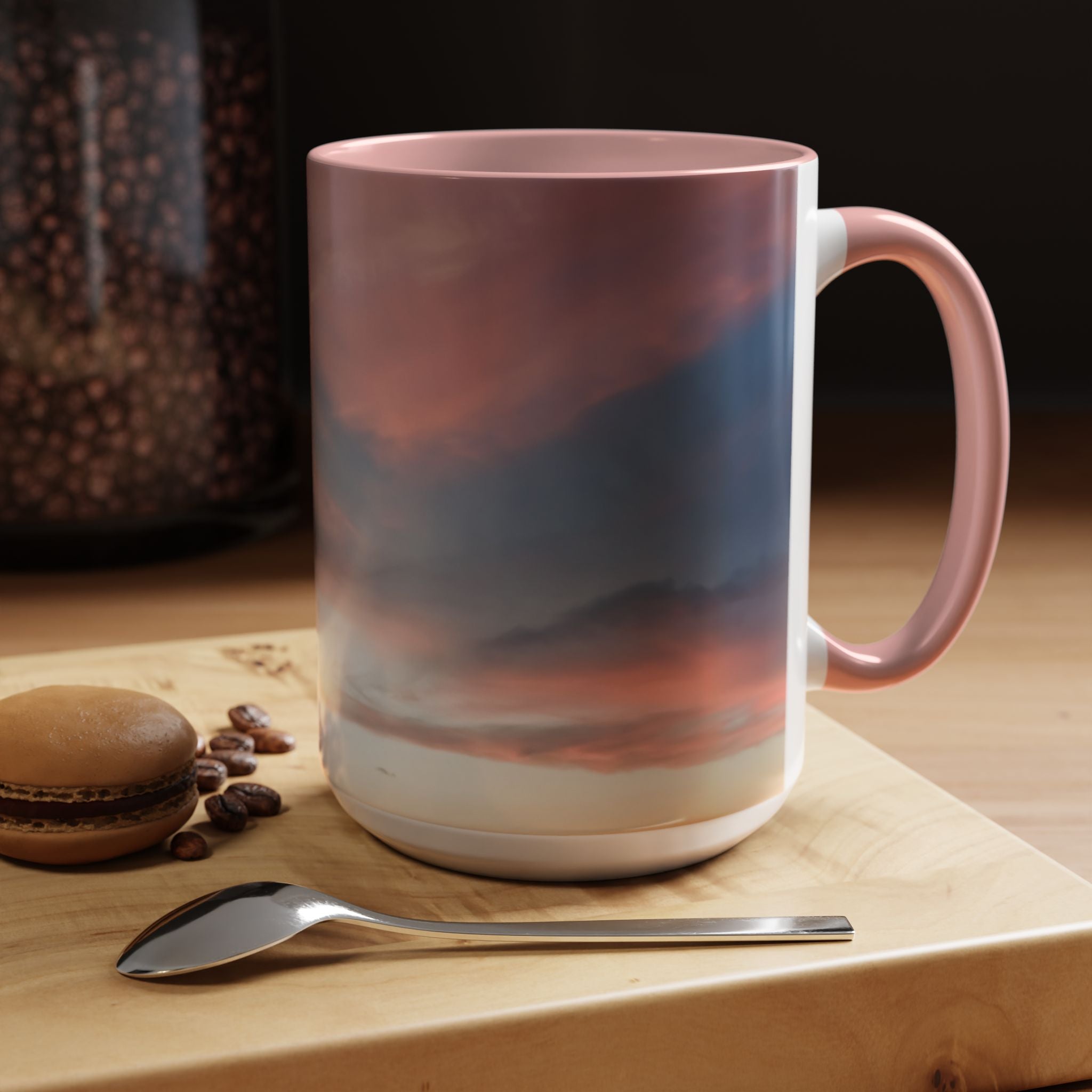 Love Manifestation . Sunset Sky Accent Coffee Mug - Perfect for Cozy Mornings and Relaxing Evenings