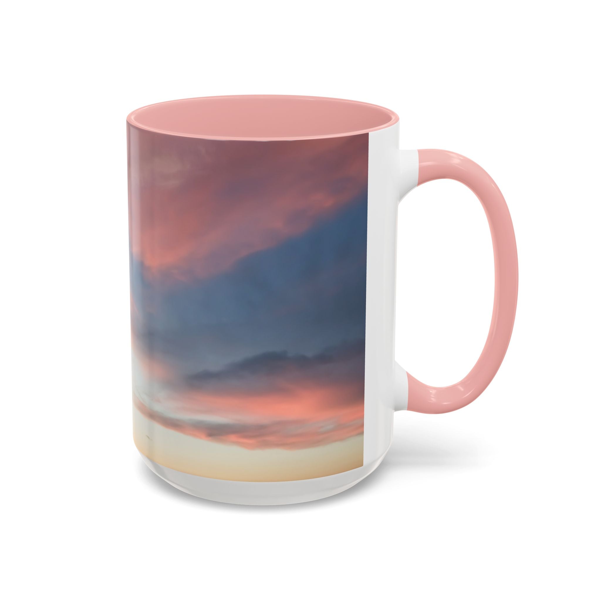 Love Manifestation . Sunset Sky Accent Coffee Mug - Perfect for Cozy Mornings and Relaxing Evenings