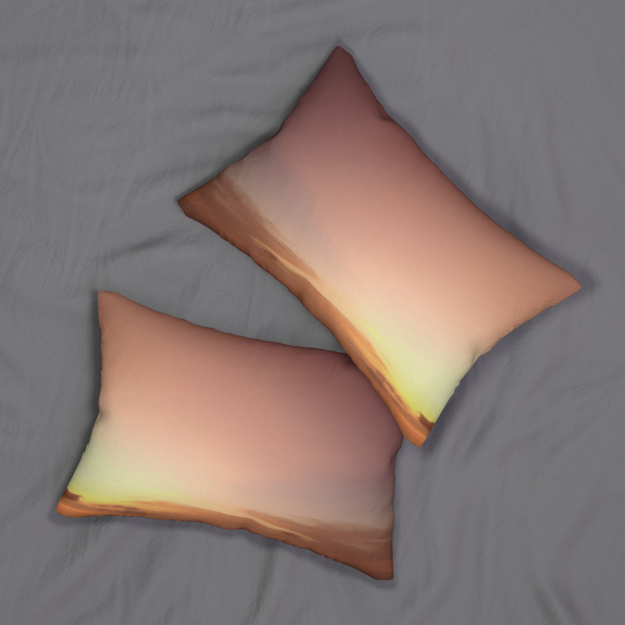 Wisdom Awakening - Sunset Serenity Lumbar Pillow - Cozy Home Decor for Relaxation