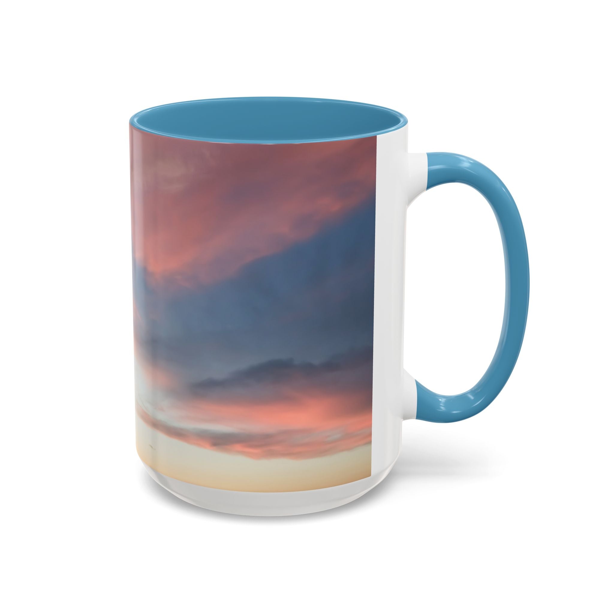 Love Manifestation . Sunset Sky Accent Coffee Mug - Perfect for Cozy Mornings and Relaxing Evenings