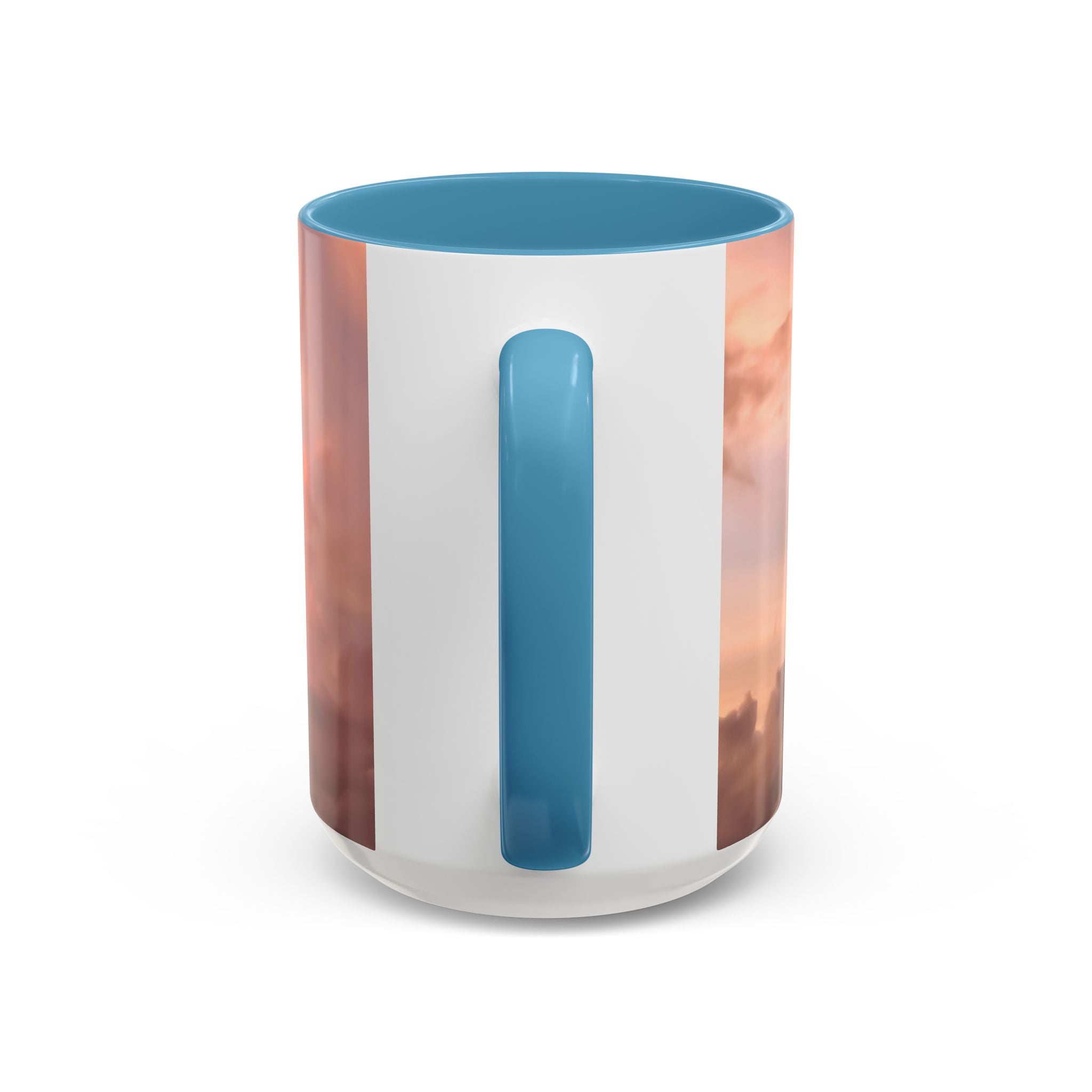 Love Connection . Sunset Sky Accent Coffee Mug - Perfect for Cozy Mornings and Relaxing Evenings