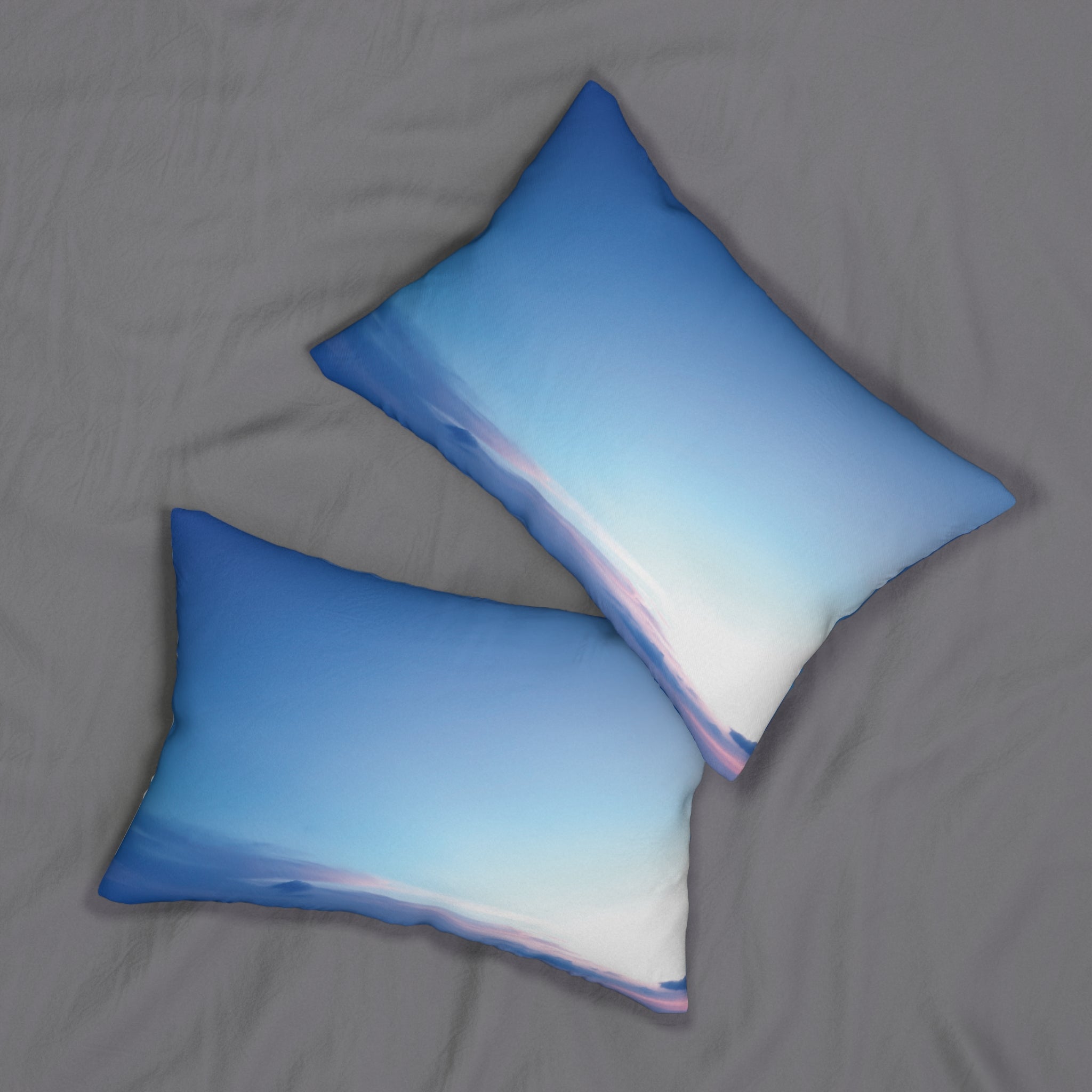 Power Awakening - Serene Blue Sky Lumbar Pillow