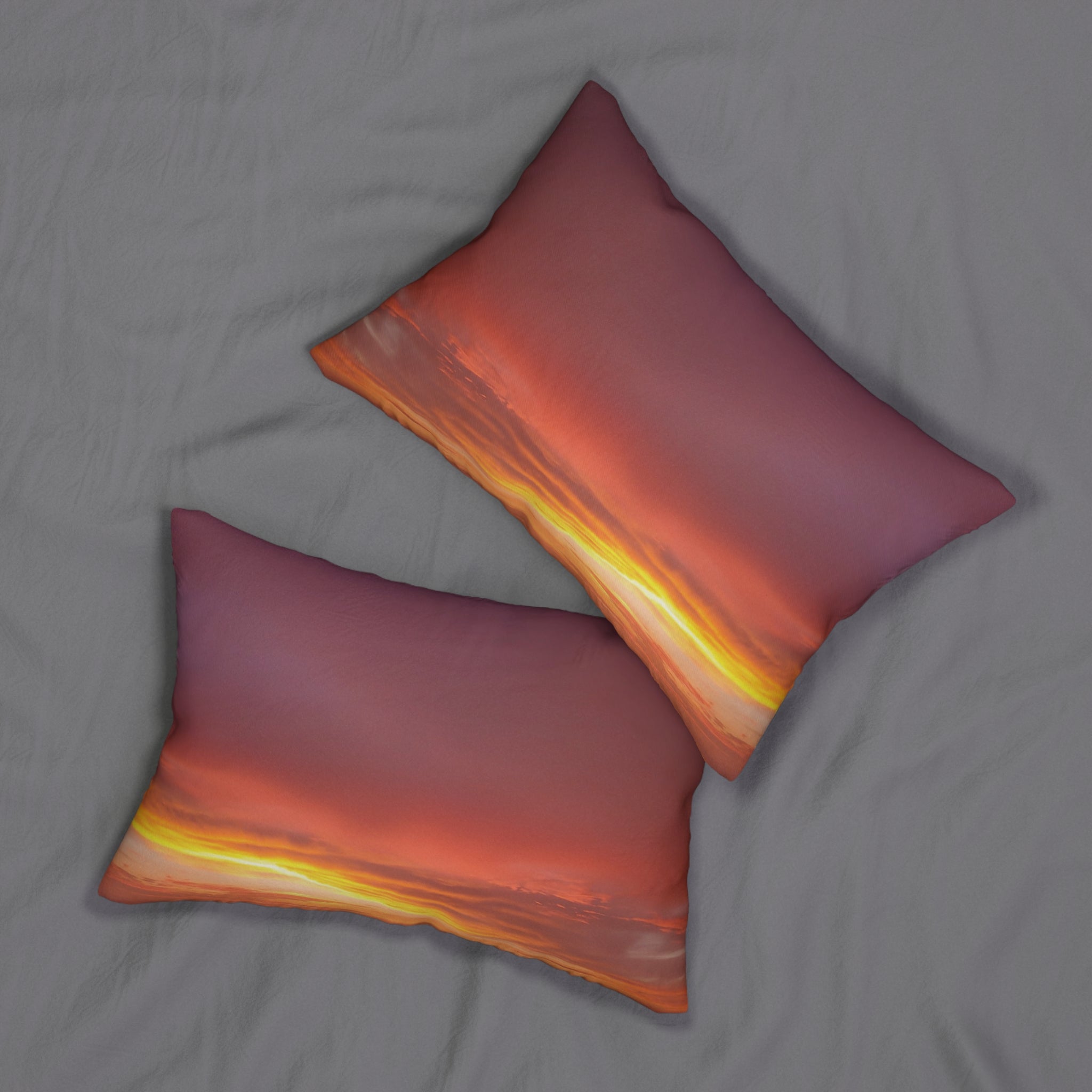 Love Alignment Pastel Sunset Lumbar Pillow - Relaxing Home Decor