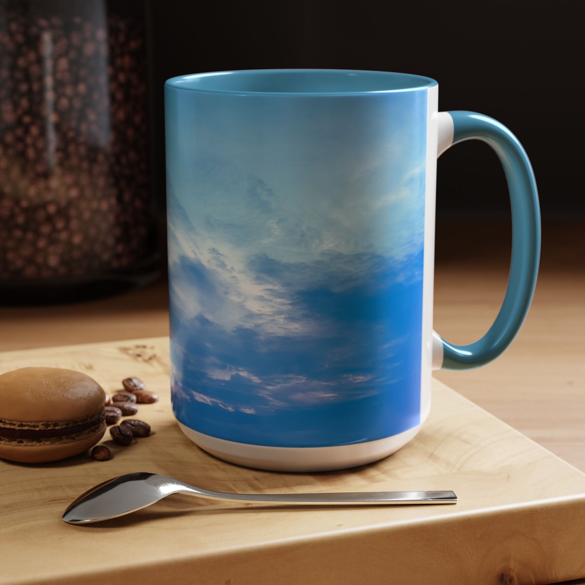 Power Creation . Sunset Sky Accent Coffee Mug - Perfect for Cozy Mornings and Relaxing Evenings