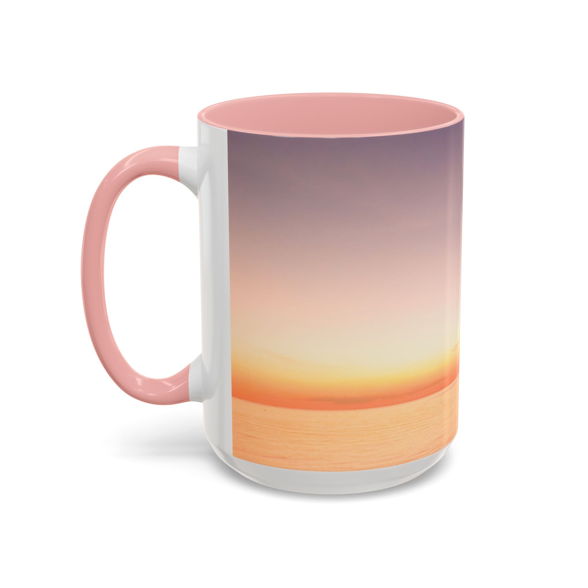 Wisdom Manfestation . Sunset Sky Accent Coffee Mug - Perfect for Cozy Mornings and Relaxing Evenings