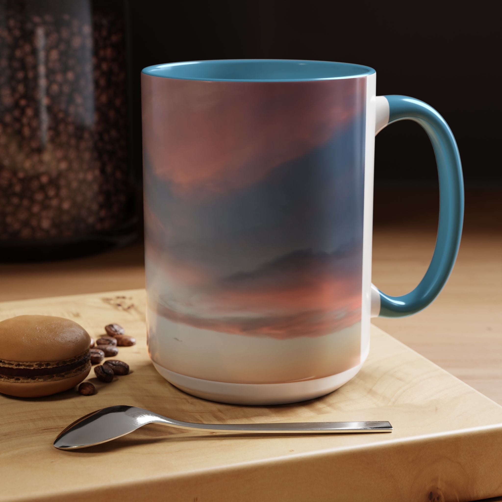Love Manifestation . Sunset Sky Accent Coffee Mug - Perfect for Morning Rituals, Gift for Coffee Lovers, Home Decor, Office Mugs, Relaxation