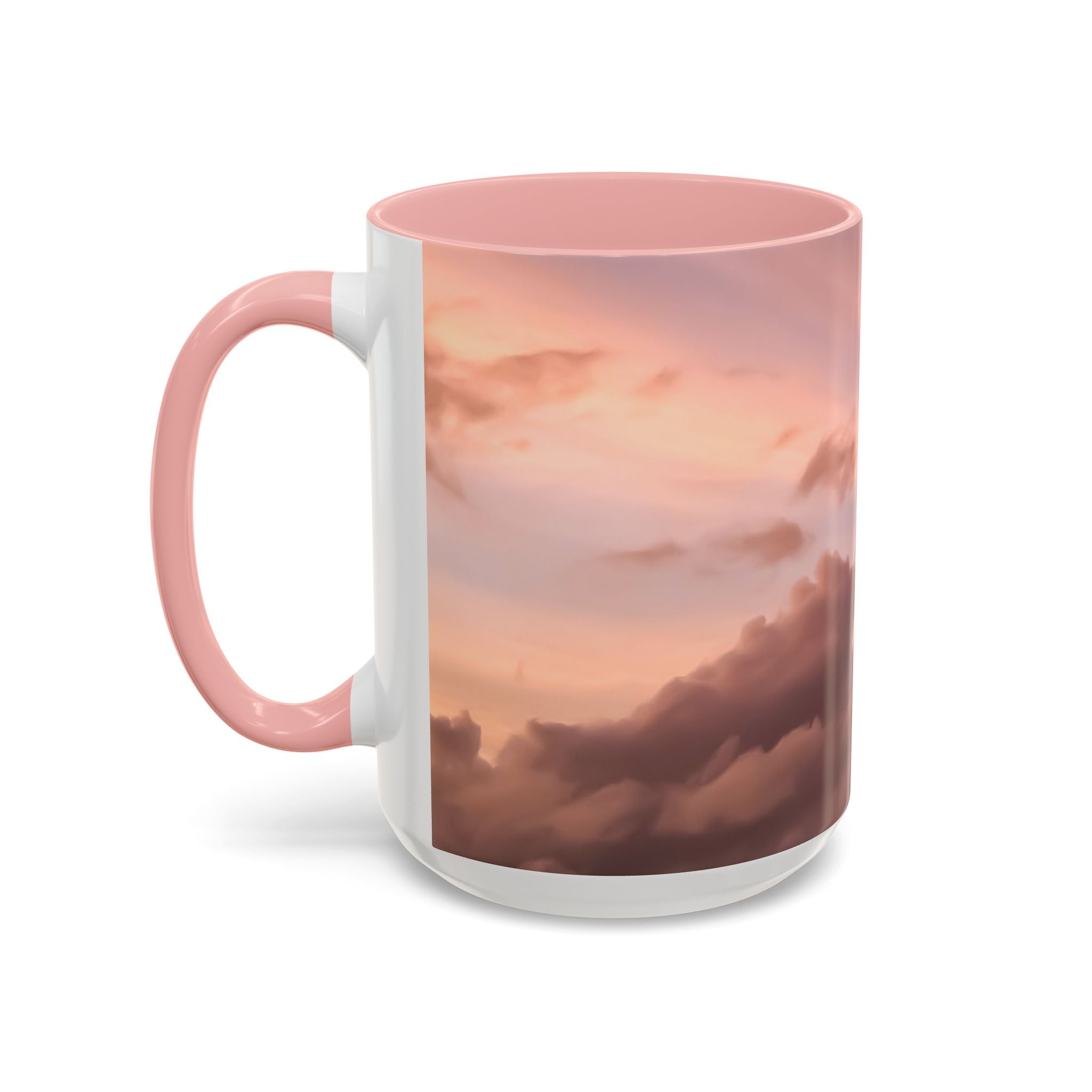 Love Connection . Sunset Sky Accent Coffee Mug - Perfect for Cozy Mornings and Relaxing Evenings