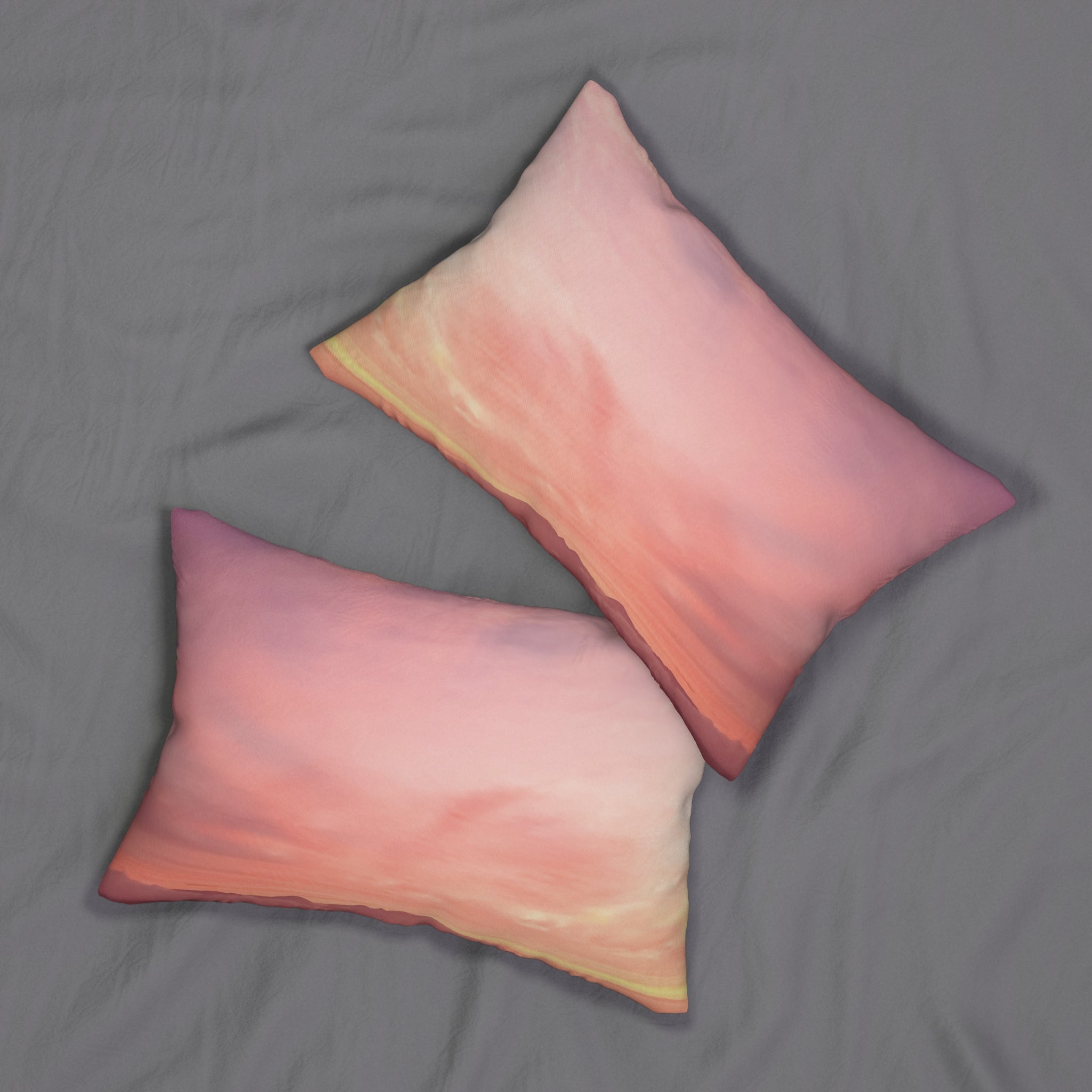 Love Embodiment - Pastel Sunset Lumbar Pillow - Relaxing Home Decor