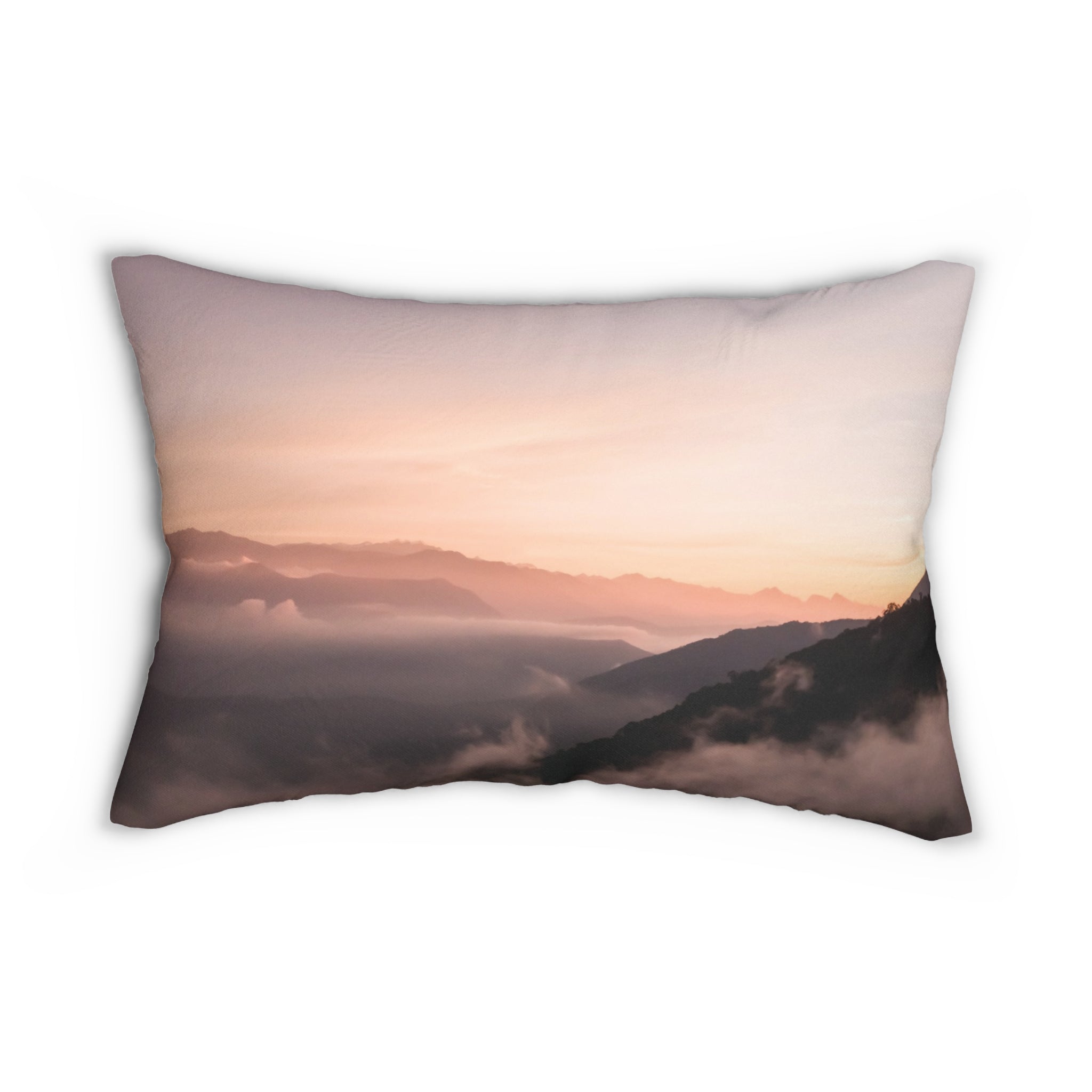 Wisdom Creation - Sunset Serenity Lumbar Pillow - Cozy Home Decor for Relaxation
