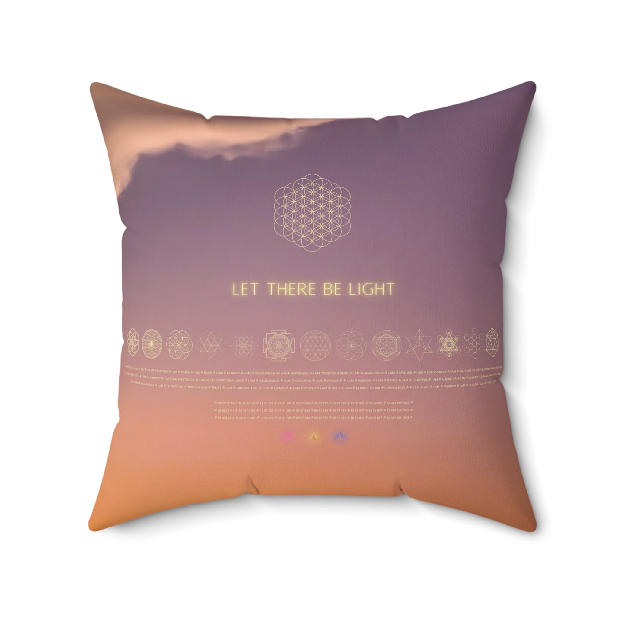 "Let There Be Light" - Inspirational Square Pillow