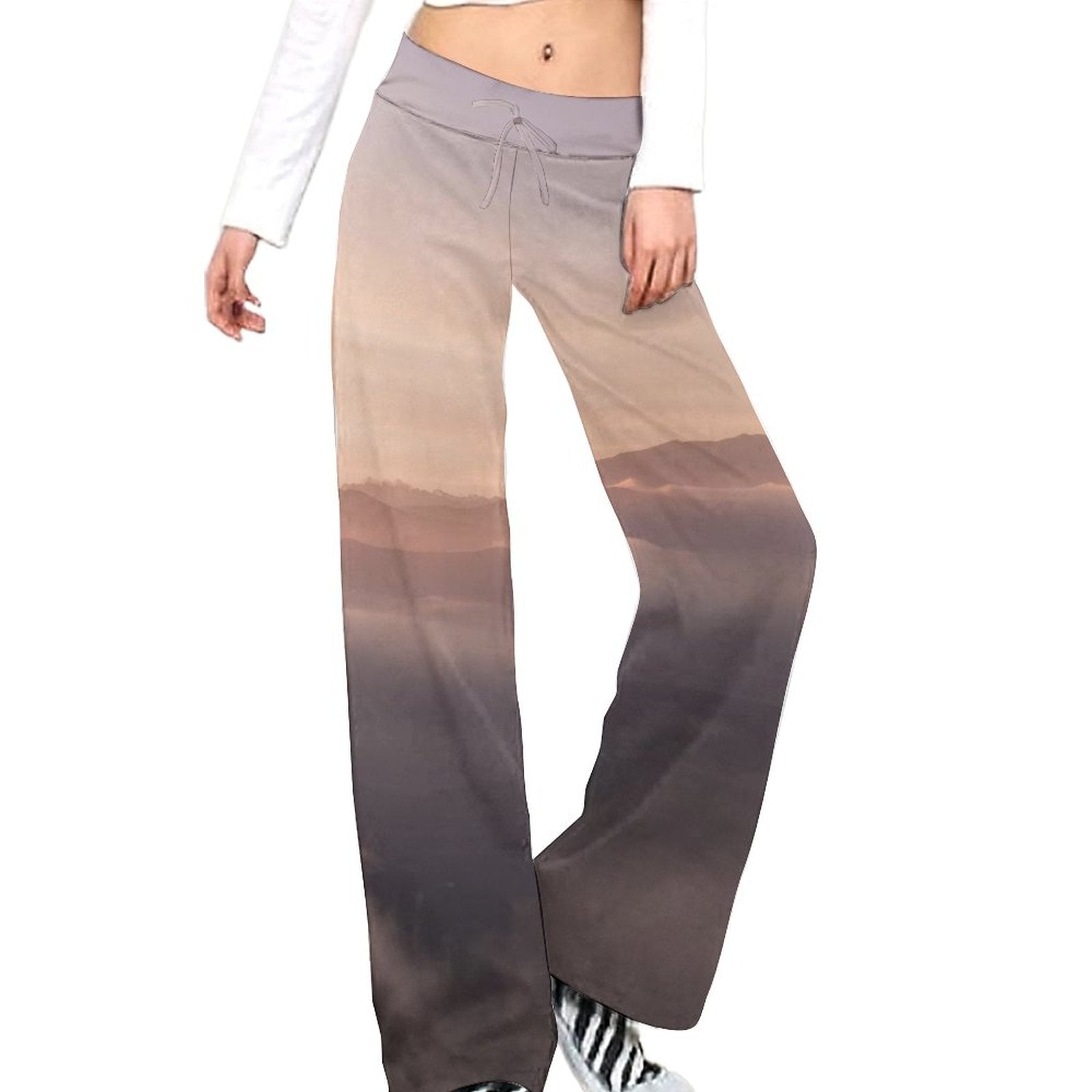 Wisdom Creation . Drawstring Yoga Pants Straight Baggy