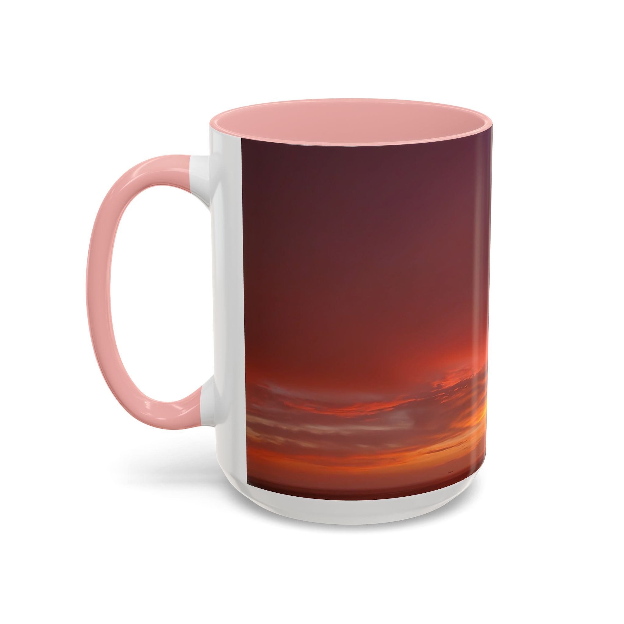 Love Alignment . Sunset Sky Accent Coffee Mug - Perfect for Cozy Mornings and Relaxing Evenings