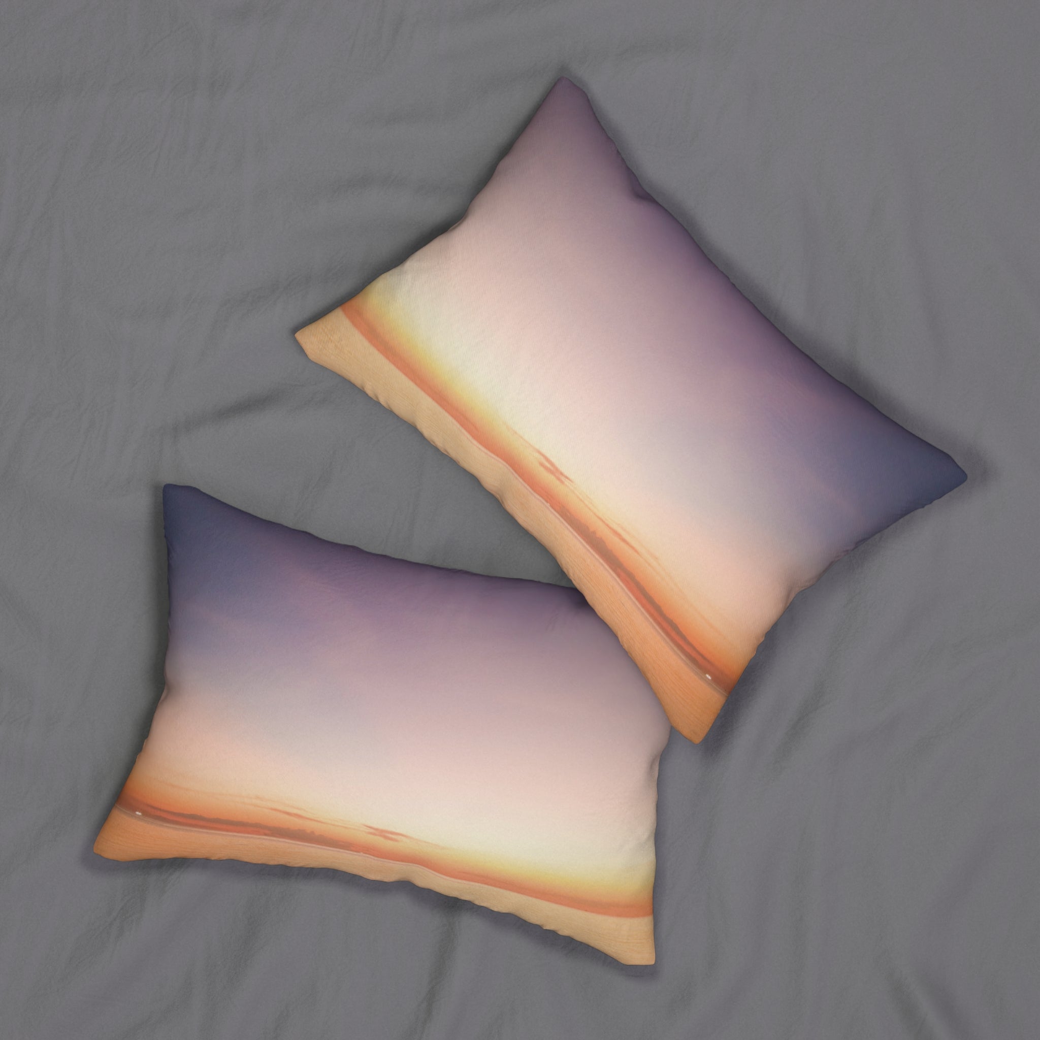 Wisdom Manifestation - Sunset Serenity Lumbar Pillow - Cozy Home Decor for Relaxation