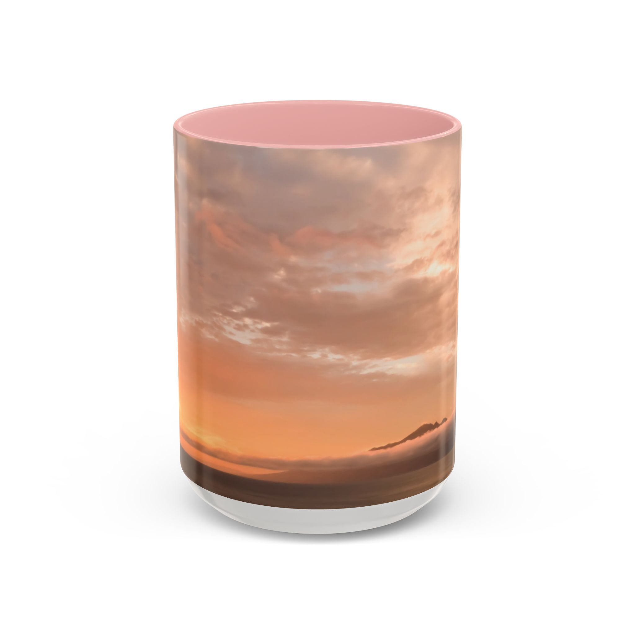 Wisdom Embodiment . Sunset Sky Accent Coffee Mug - Perfect for Cozy Mornings and Relaxing Evenings