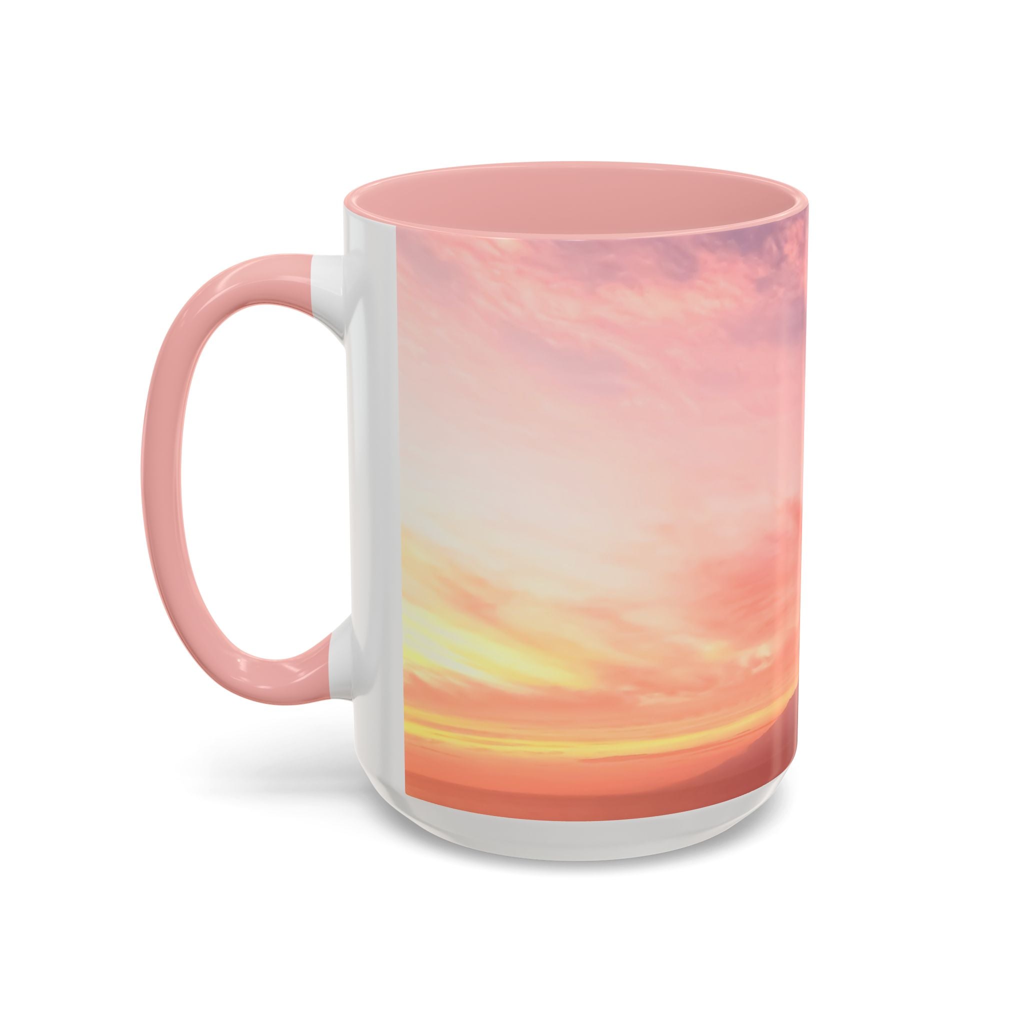 Love Embodiment . Sunset Sky Accent Coffee Mug - Perfect for Cozy Mornings and Relaxing Evenings