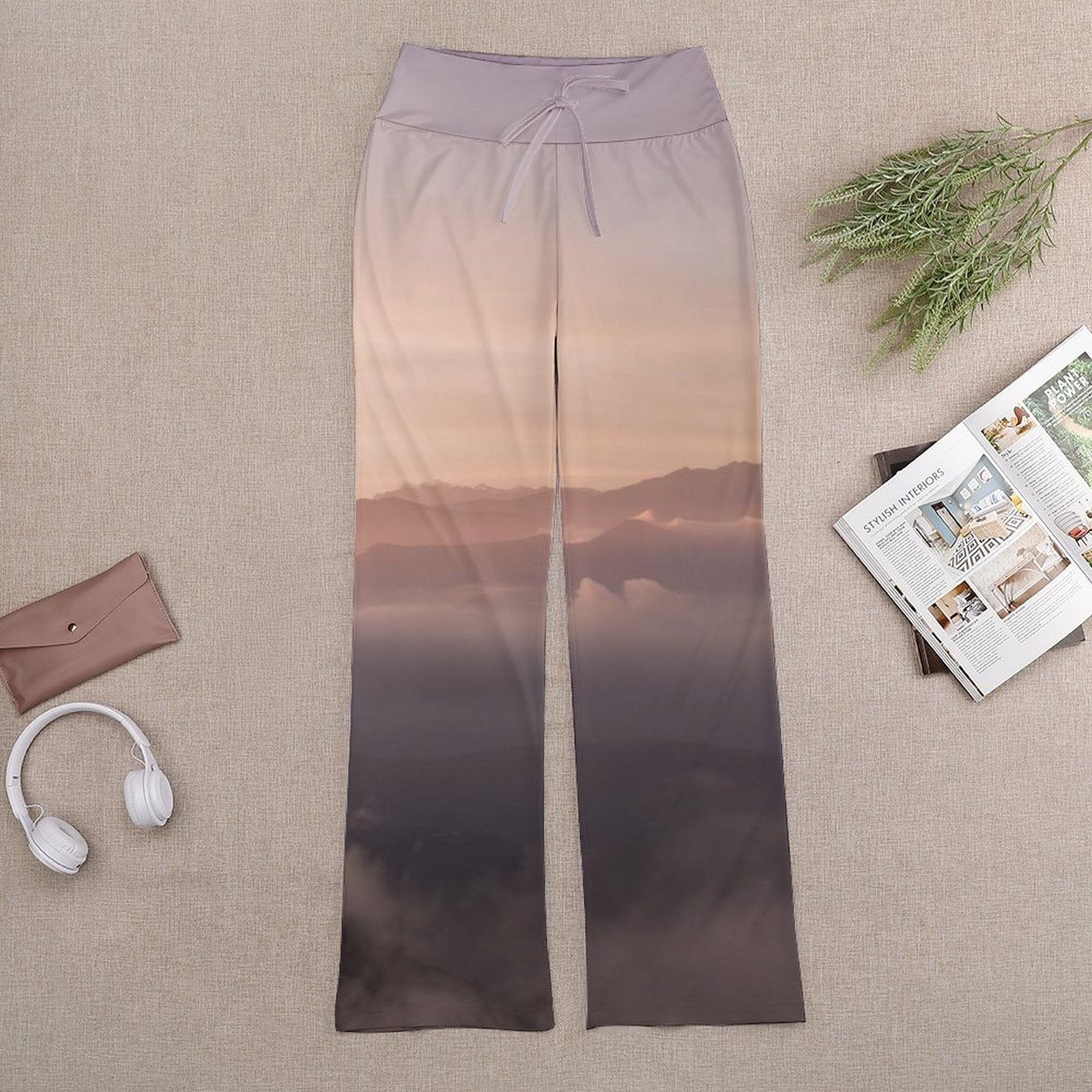 Wisdom Creation . Drawstring Yoga Pants Straight Baggy