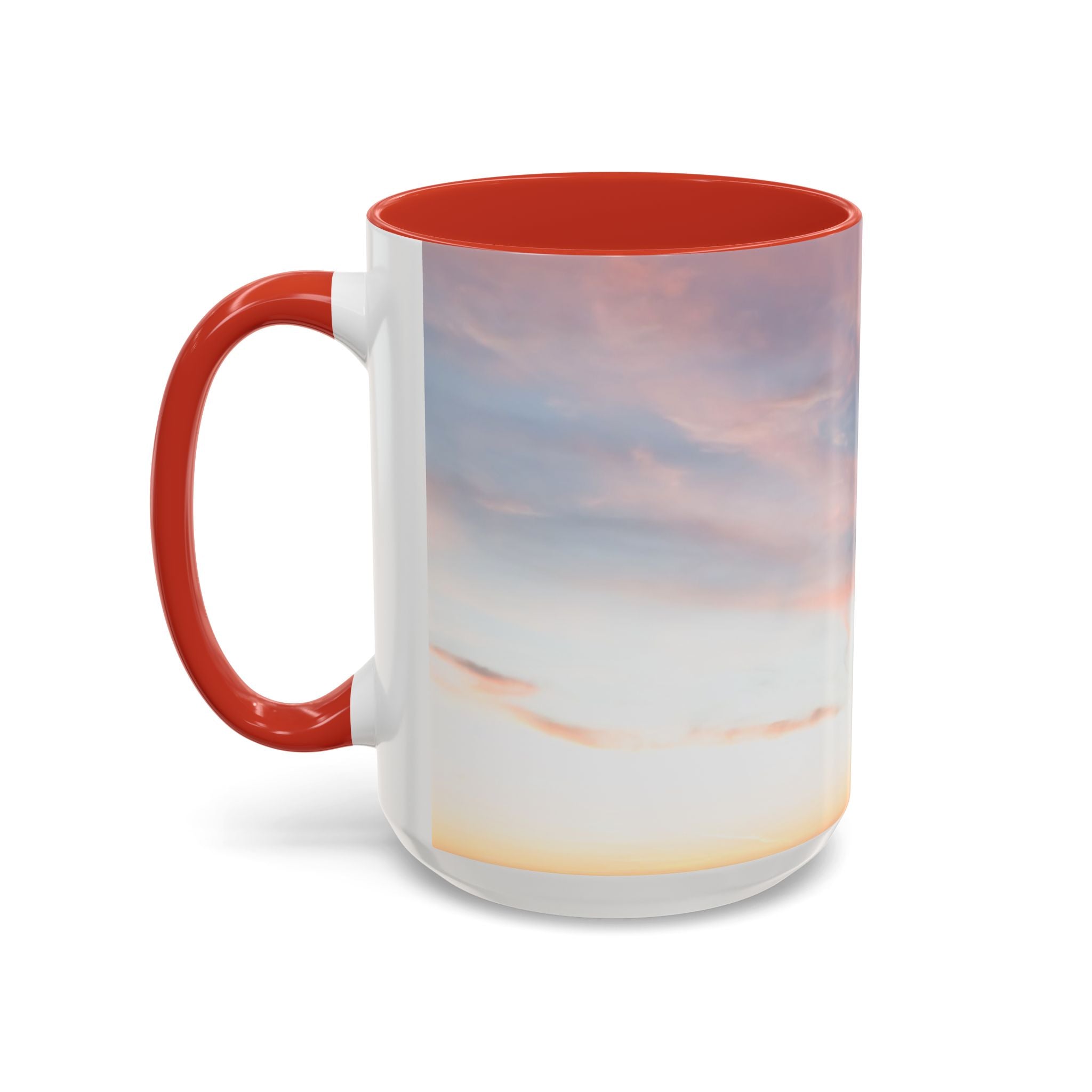 Love Manifestation . Sunset Sky Accent Coffee Mug - Perfect for Morning Rituals, Gift for Coffee Lovers, Home Decor, Office Mugs, Relaxation