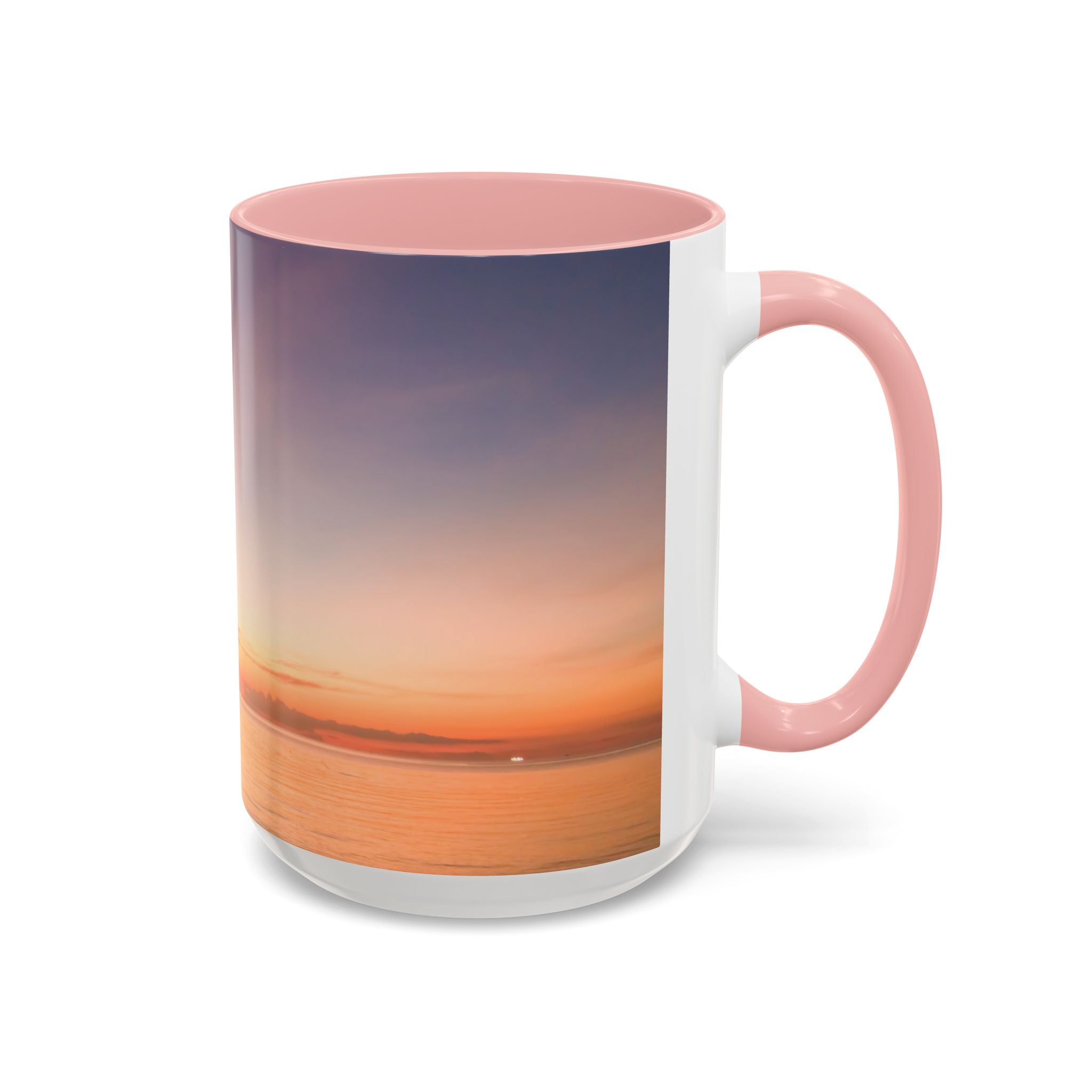 Wisdom Manfestation . Sunset Sky Accent Coffee Mug - Perfect for Cozy Mornings and Relaxing Evenings
