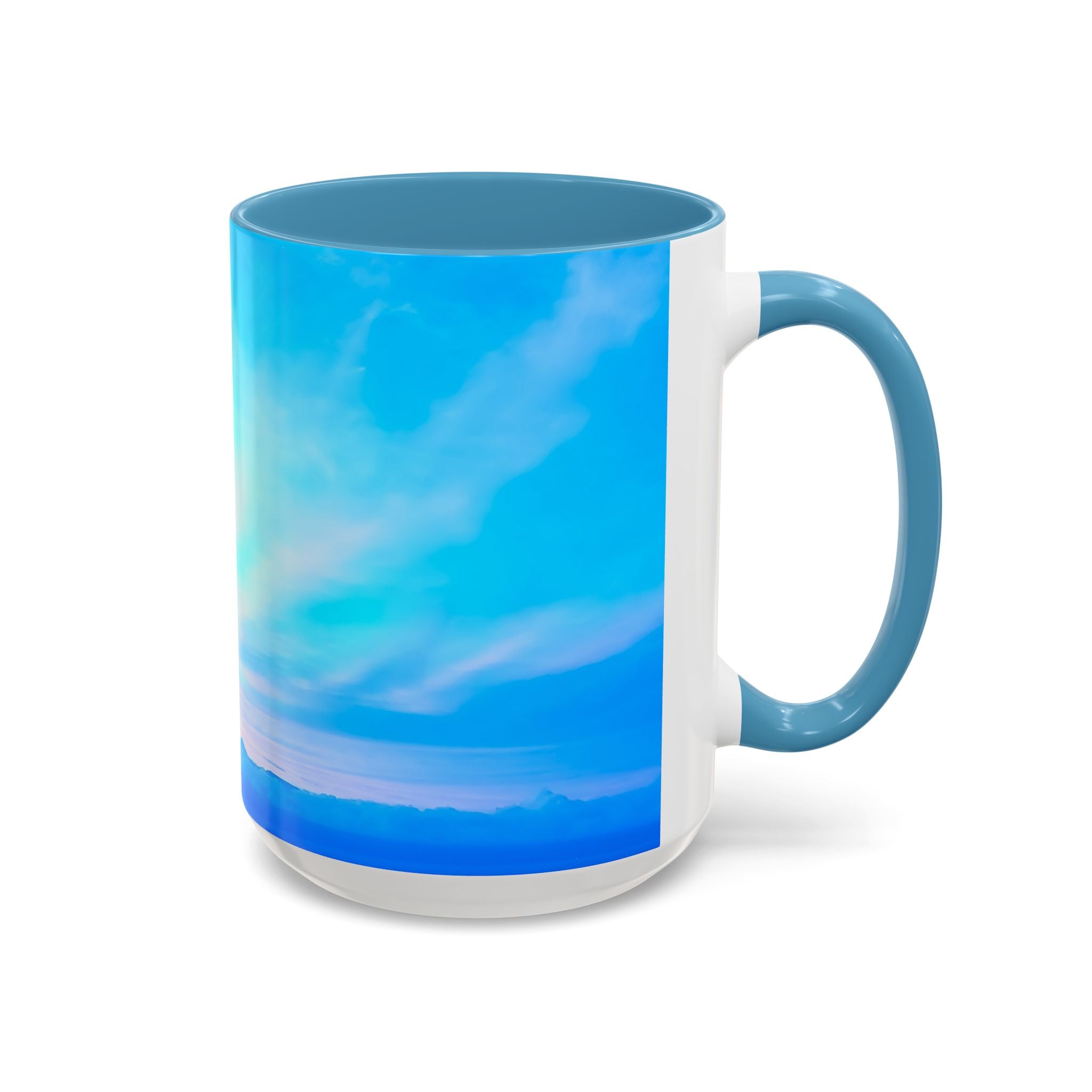 Power Embodiment . Sunset Sky Accent Coffee Mug - Perfect for Cozy Mornings and Relaxing Evenings